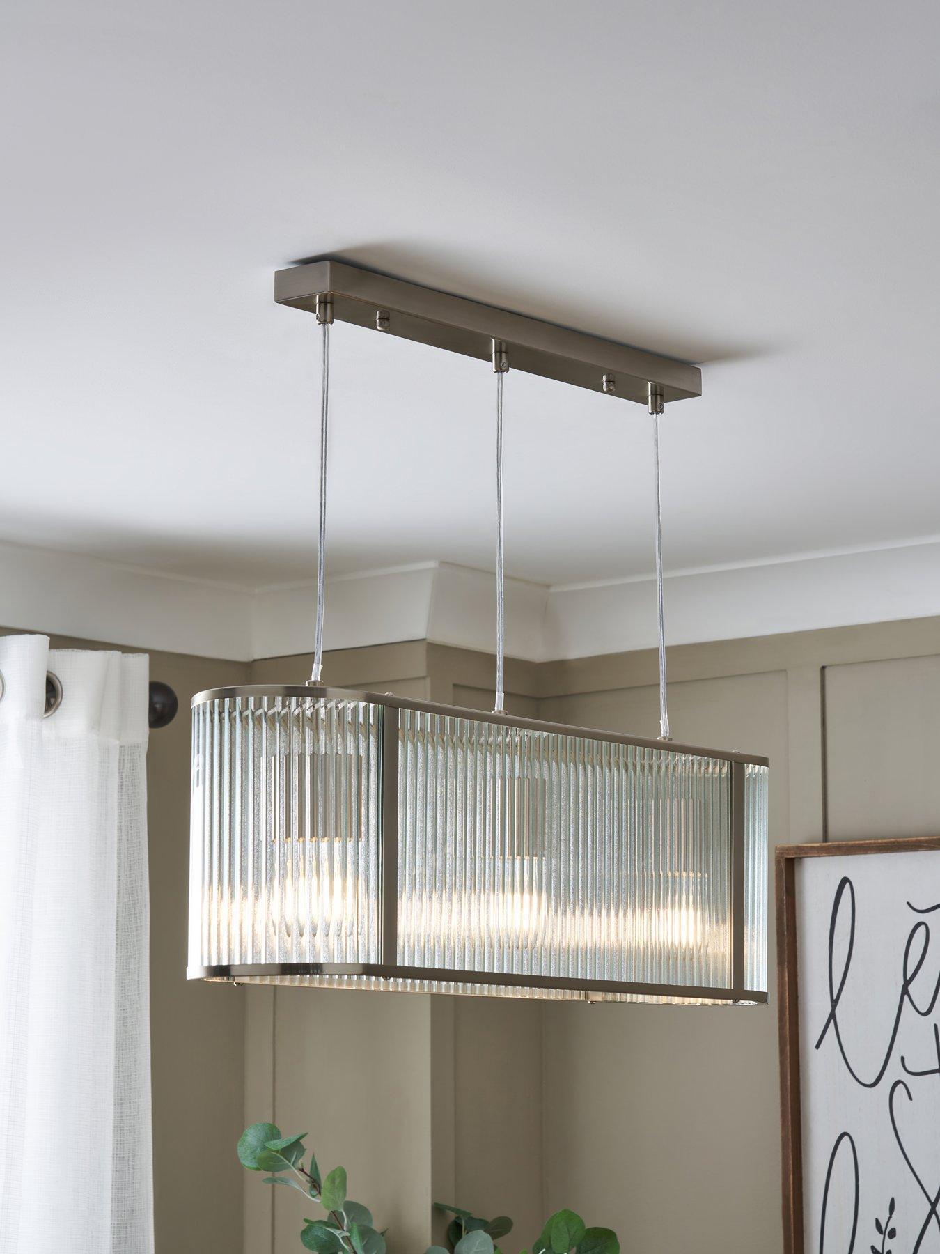 Image 1 of 6 of The Very Collection Ribbed Glass Adjustable Diner Light