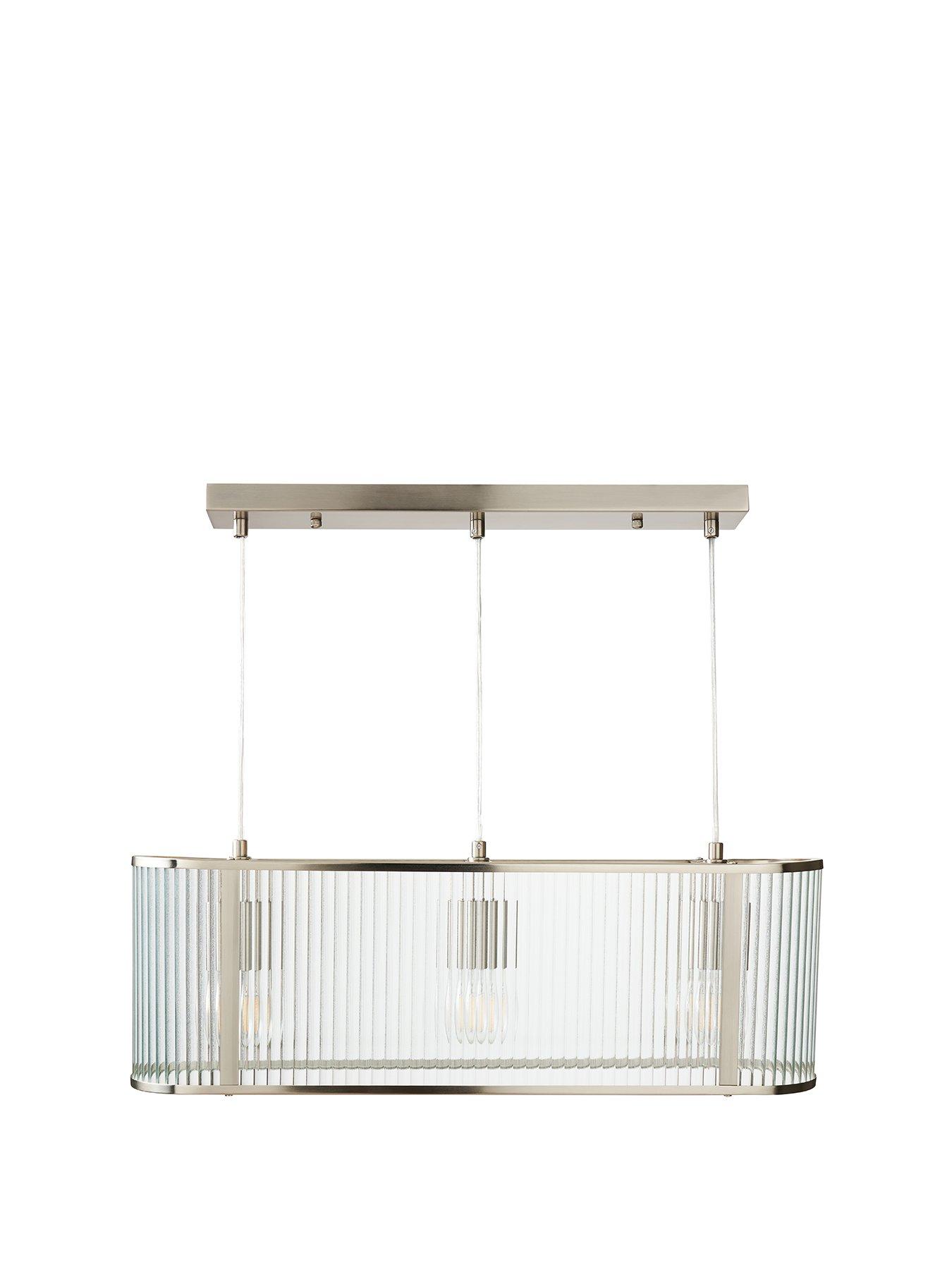 Image 2 of 6 of The Very Collection Ribbed Glass Adjustable Diner Light