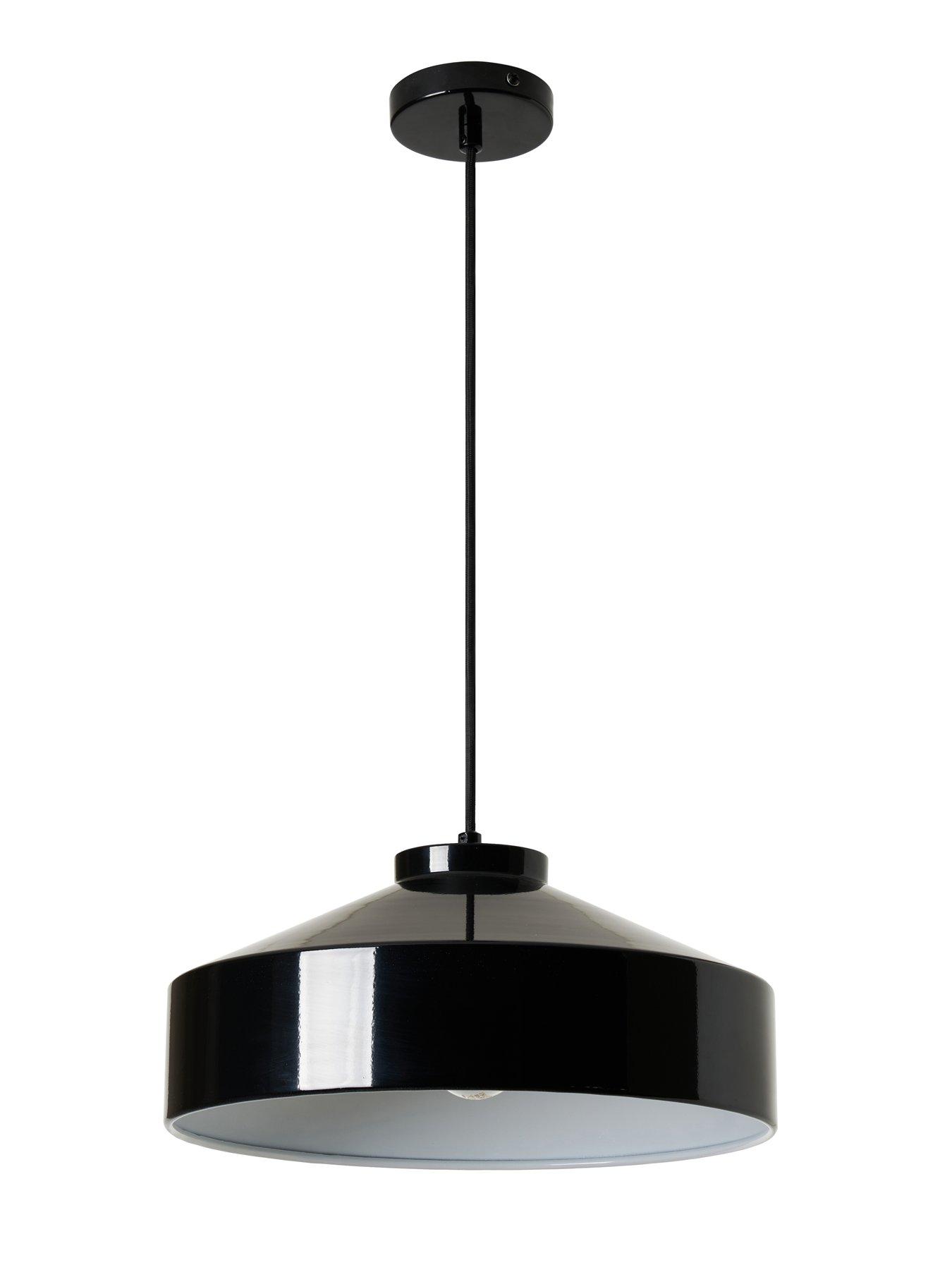 Image 5 of 6 of The Very Collection Gloss Black Metal Industrial Pendant