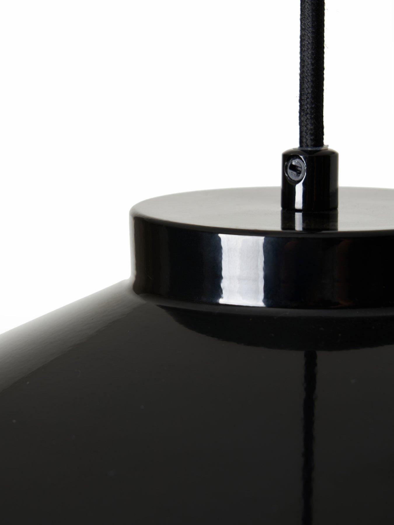 Image 6 of 6 of The Very Collection Gloss Black Metal Industrial Pendant