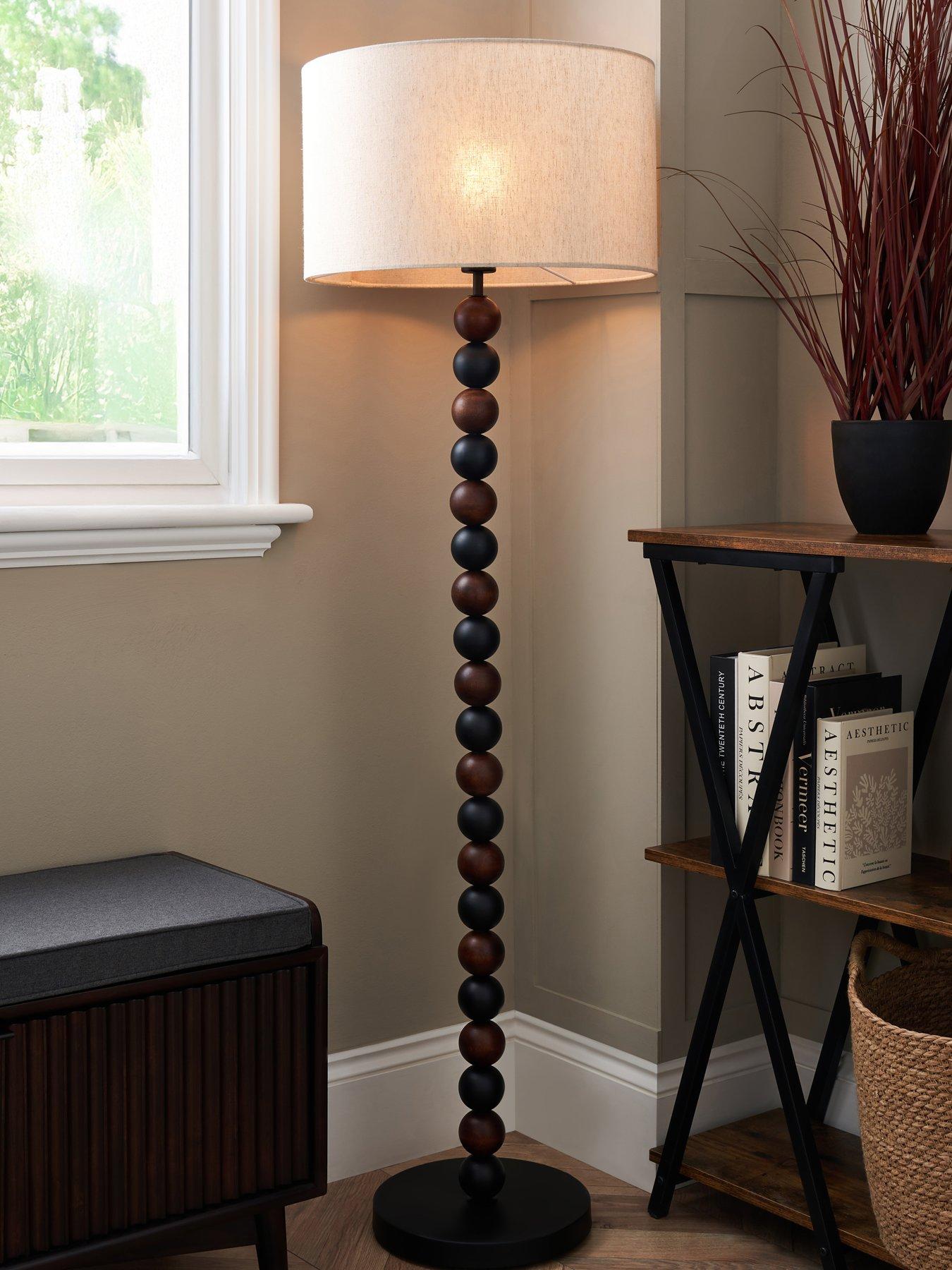 Very Home Walnut/black Bobble Floor Lamp