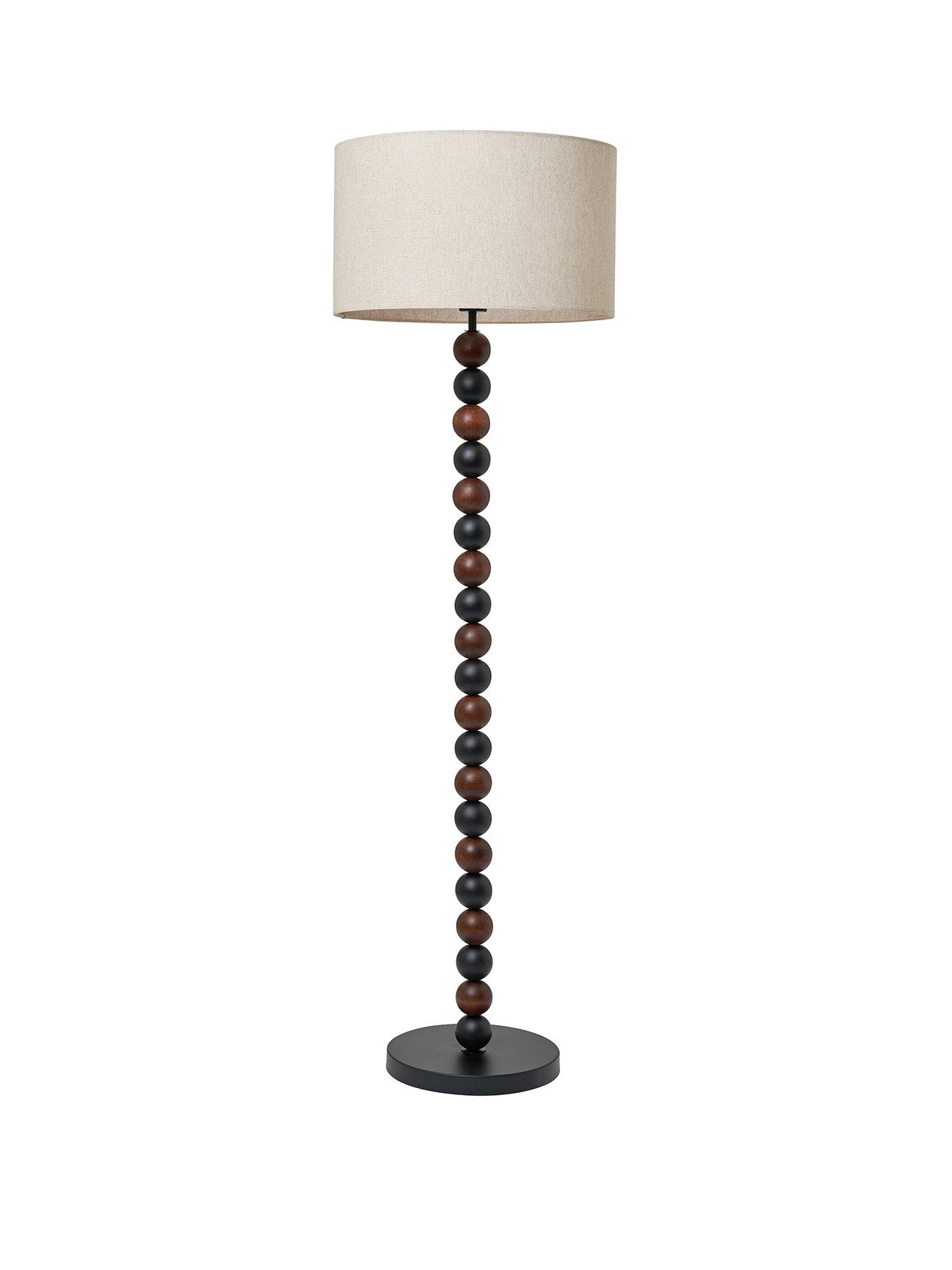 Image 2 of 6 of The Very Collection Walnut/black Bobble Floor Lamp