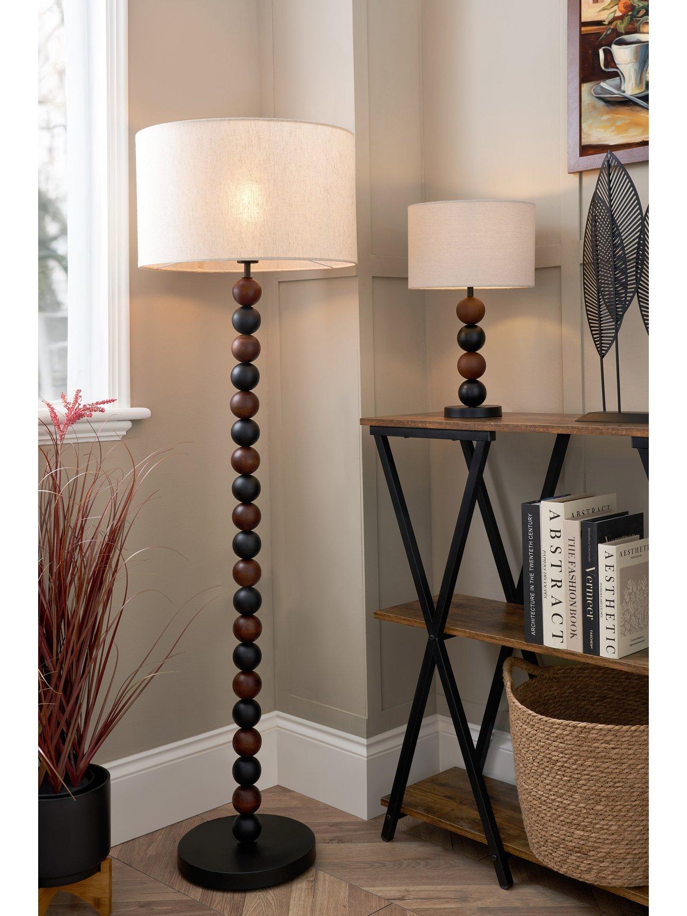 Image 6 of 6 of The Very Collection Walnut/black Bobble Floor Lamp