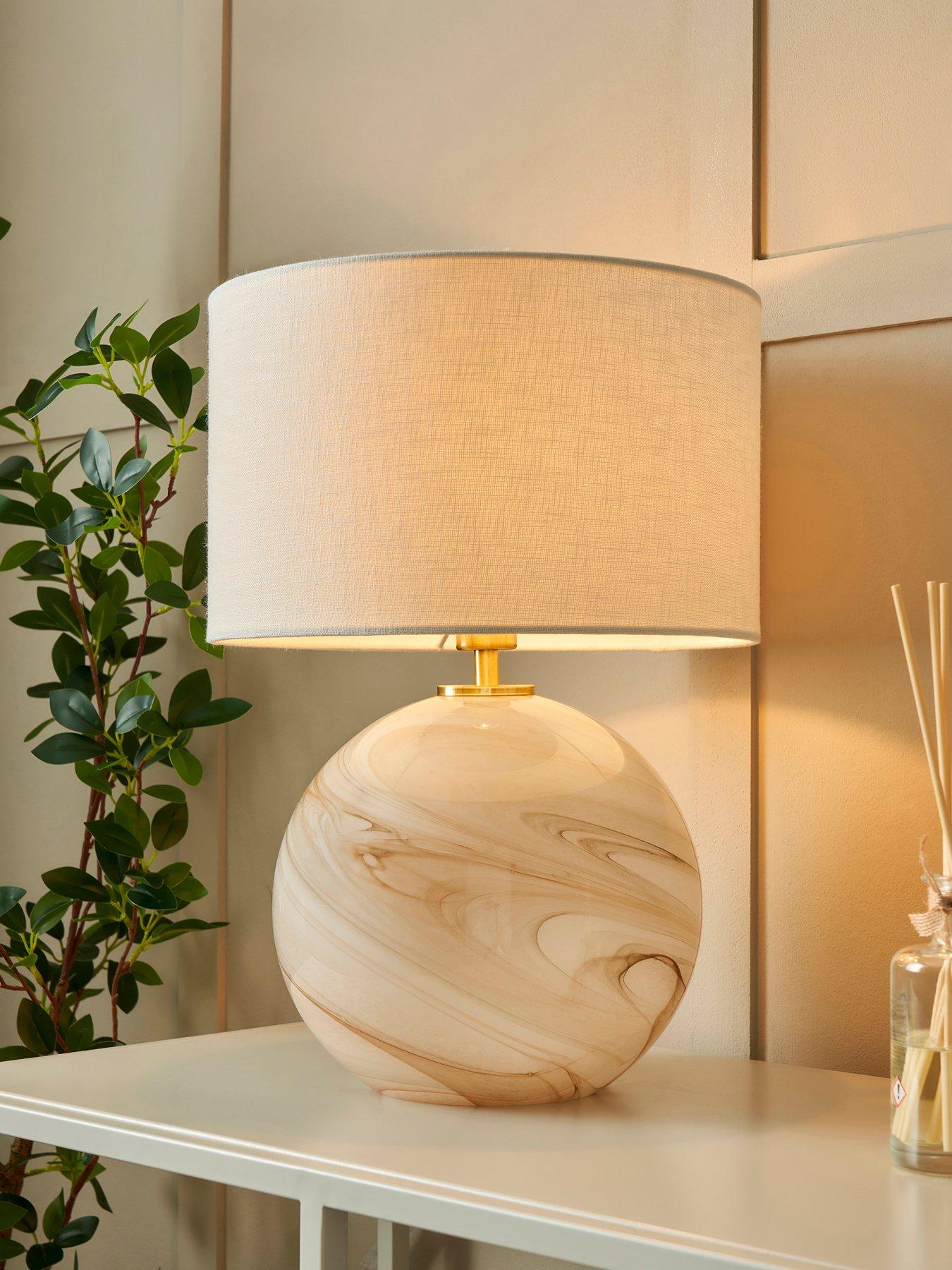 Image 1 of 4 of The Very Collection Swirl Glass Marble Table Lamp