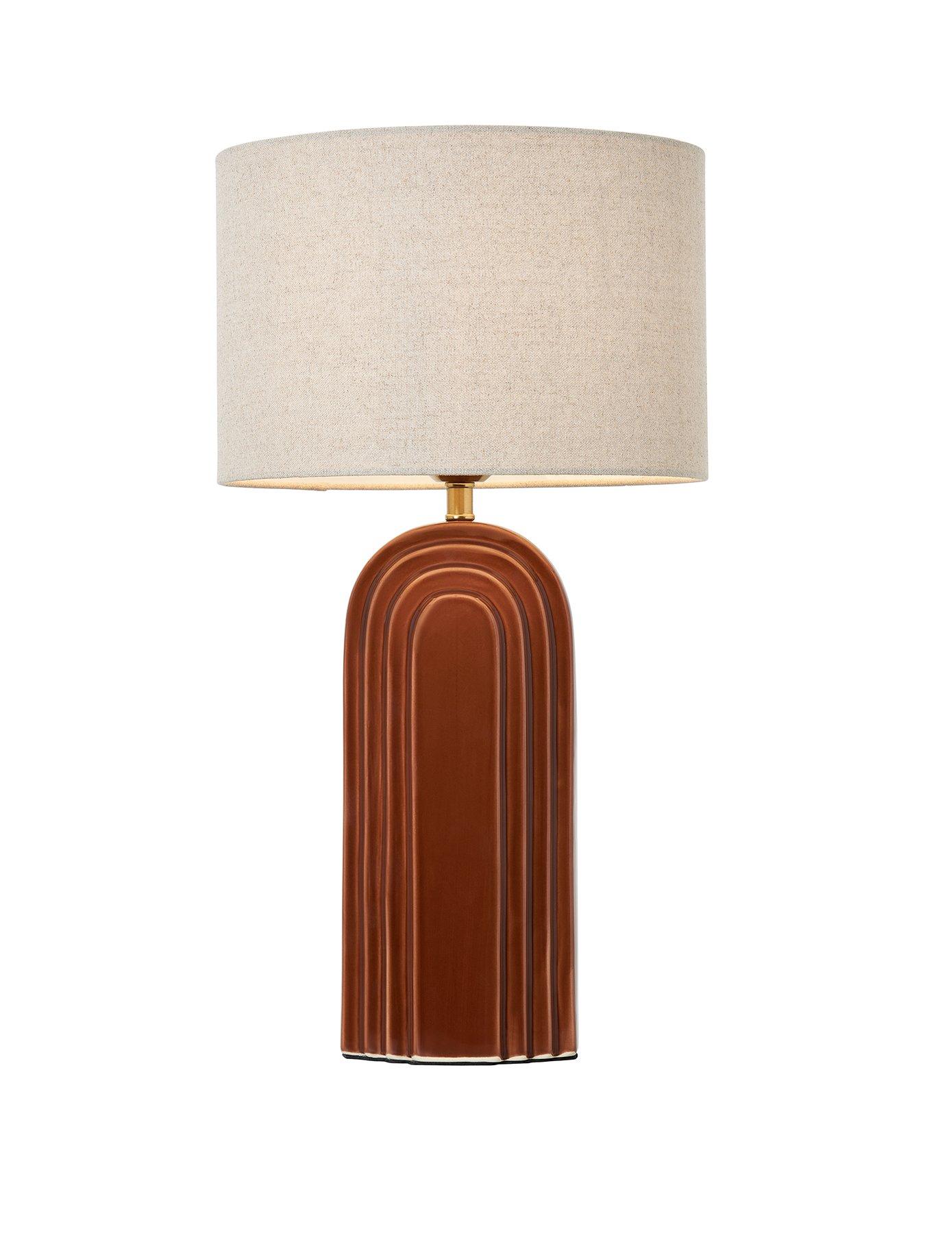 Image 2 of 6 of The Very Collection Brown Ceramic Arch Ceramic Table Lamp