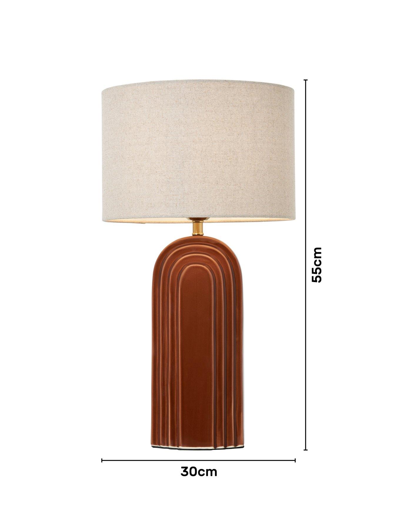 Image 5 of 6 of The Very Collection Brown Ceramic Arch Ceramic Table Lamp