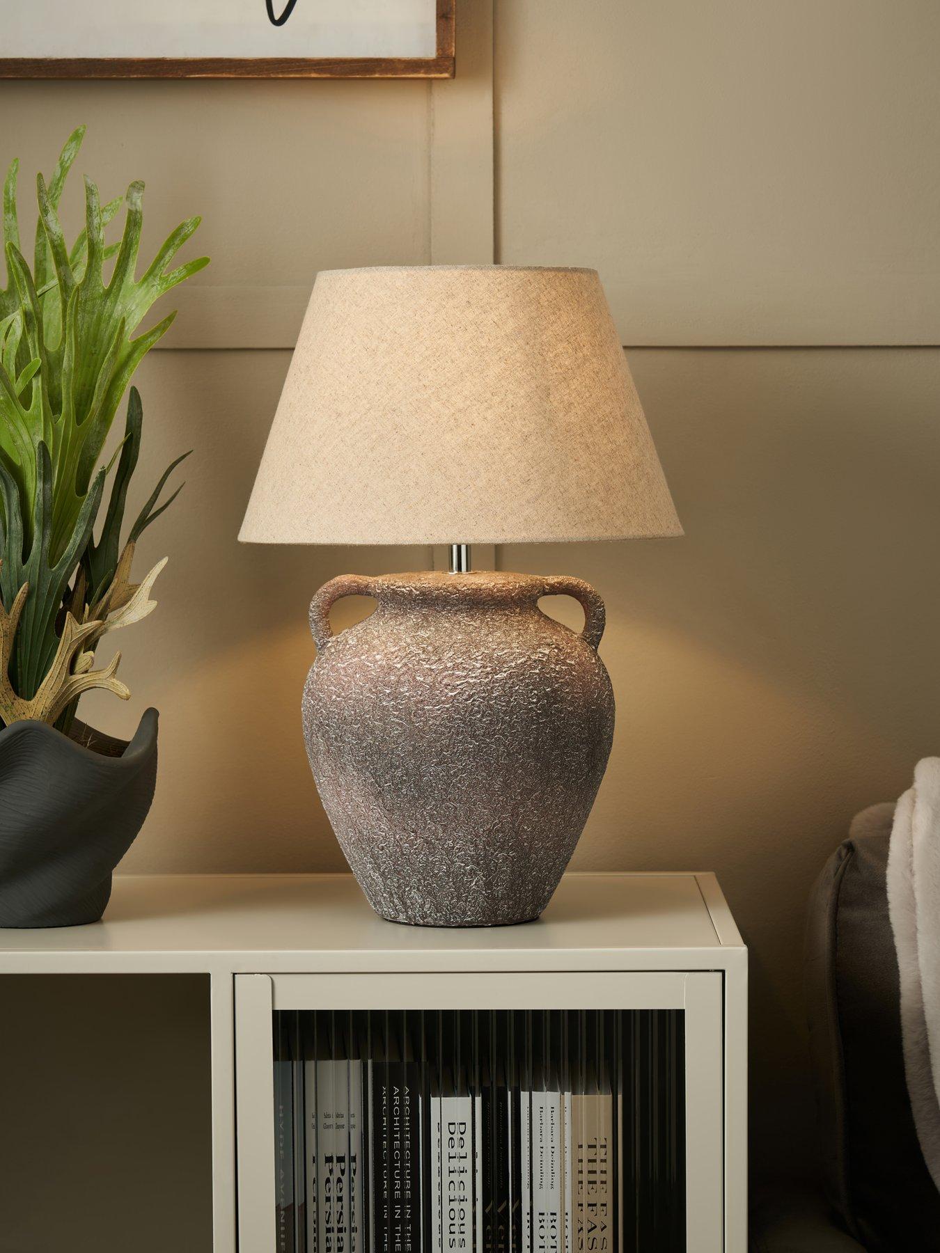 Image 1 of 5 of The Very Collection Textured Ceramic Urn Table Lamp