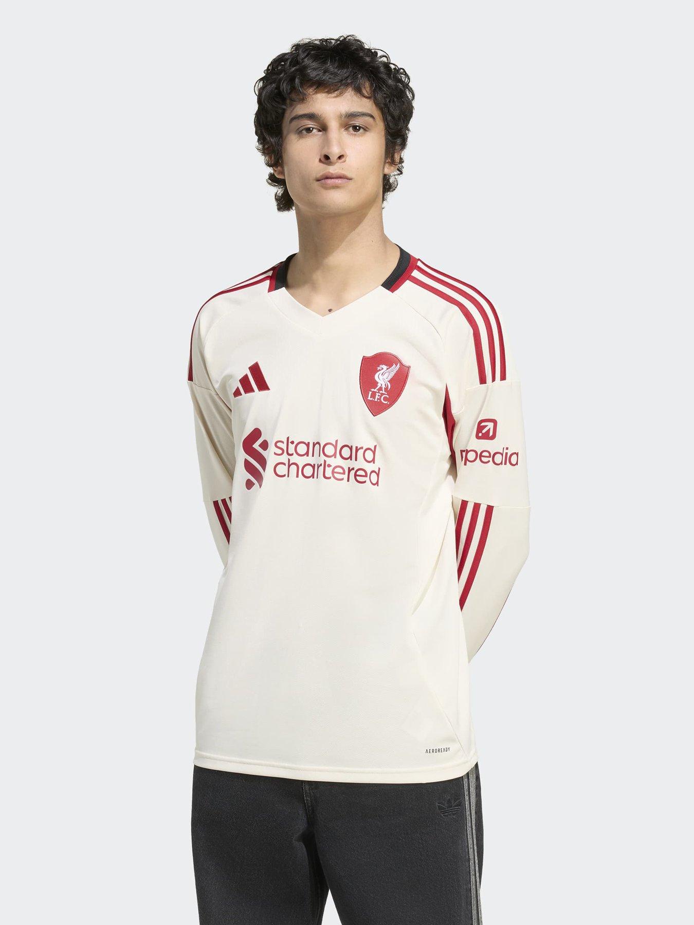 adidas Liverpool Men's 25/26 Away Long Sleeve Stadium Replica Shirt - White