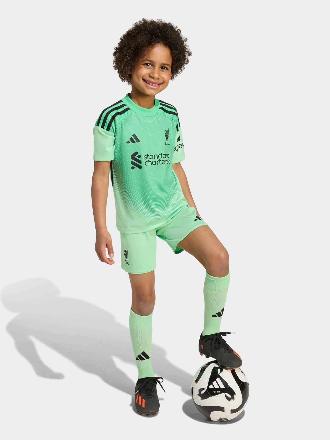 Image 1 of 5 of adidas Liverpool 25/26 Away Goal Keeper Mini Kit -Green