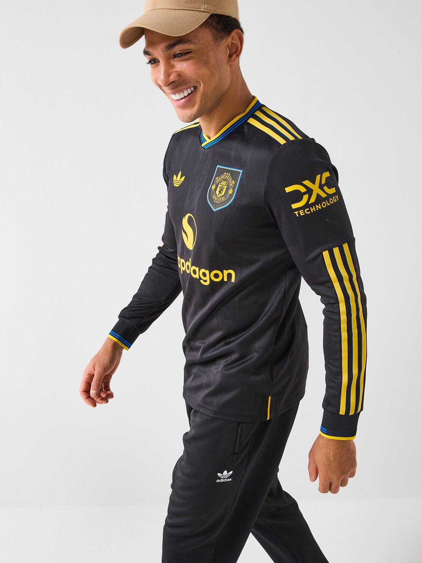 adidas Manchester United Mens Authentic Long Sleeve 25/26 Third Replica Shirt - Black