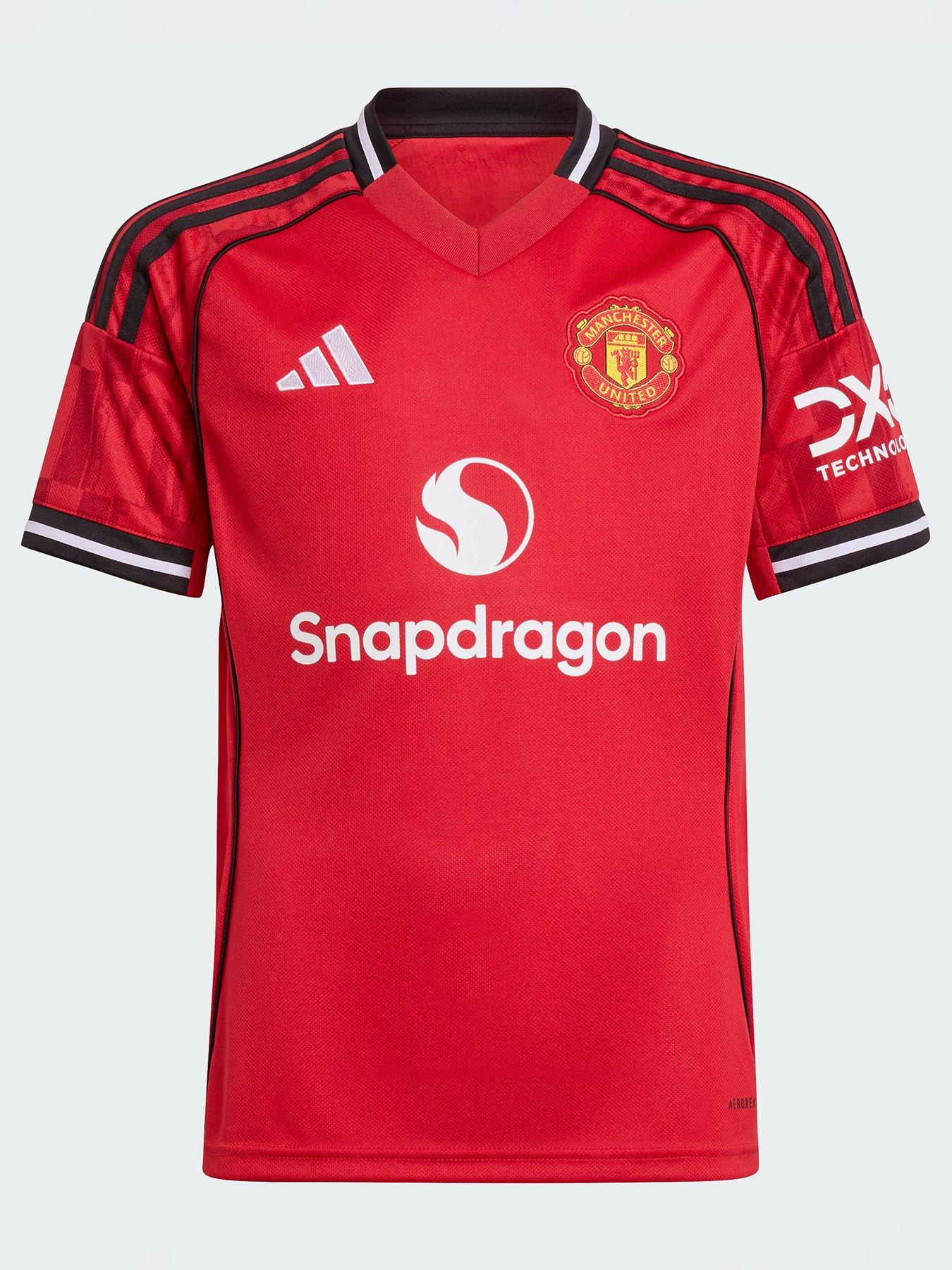 Image 1 of 2 of adidas Manchester United Junior 25/26 Home Stadium Replica Shirt - Red