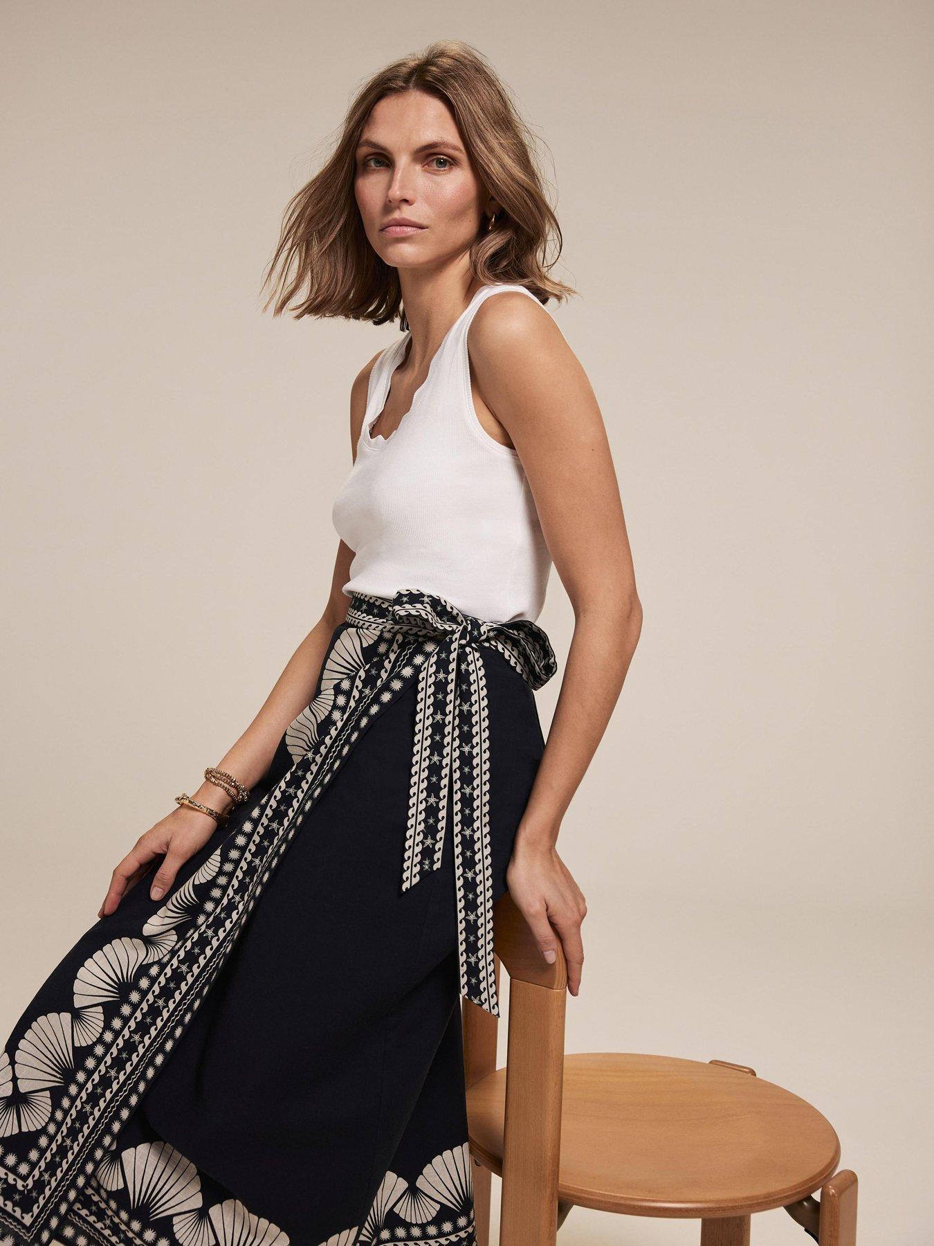 mint-velvet-navy-shell-print-sarong-skirt-bluestillFront