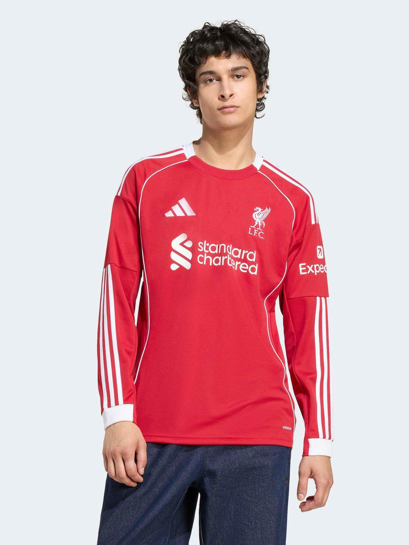 Image 1 of 5 of adidas Liverpool Men's 25/26 Home Long Sleeve Stadium Replica Shirt -&nbsp;Red