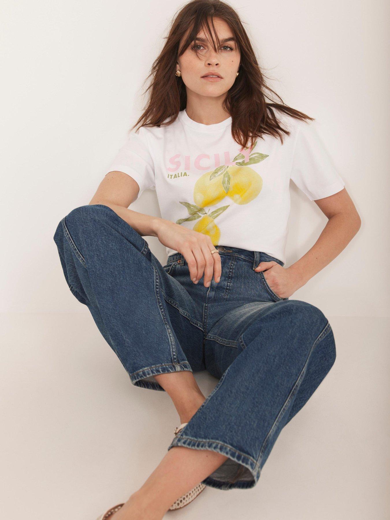 Image 2 of 6 of Mint Velvet Ivory Lemon Graphic T-Shirt - Yellow