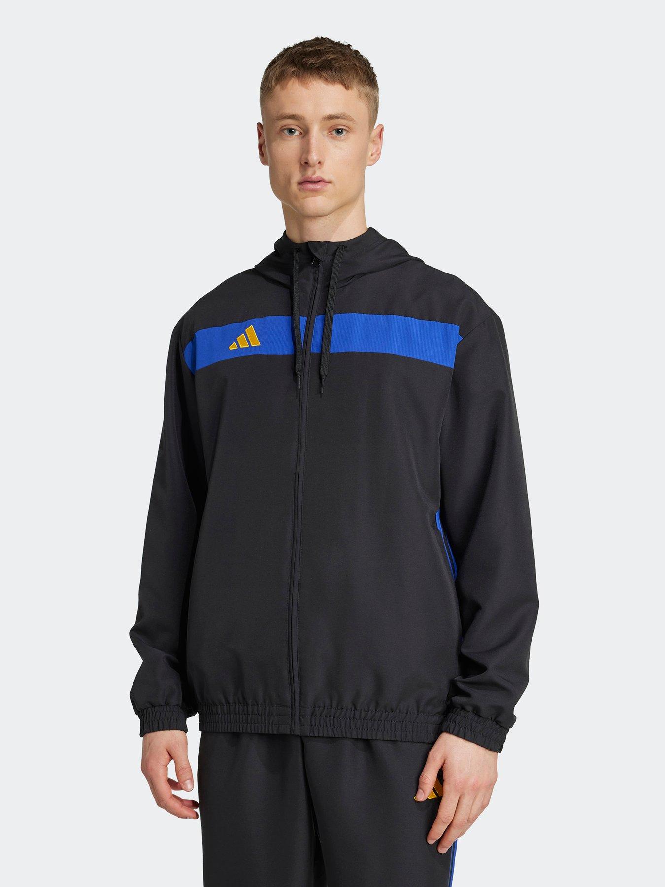 adidas Mens Tiro Essentials Woven Hoodie - Black