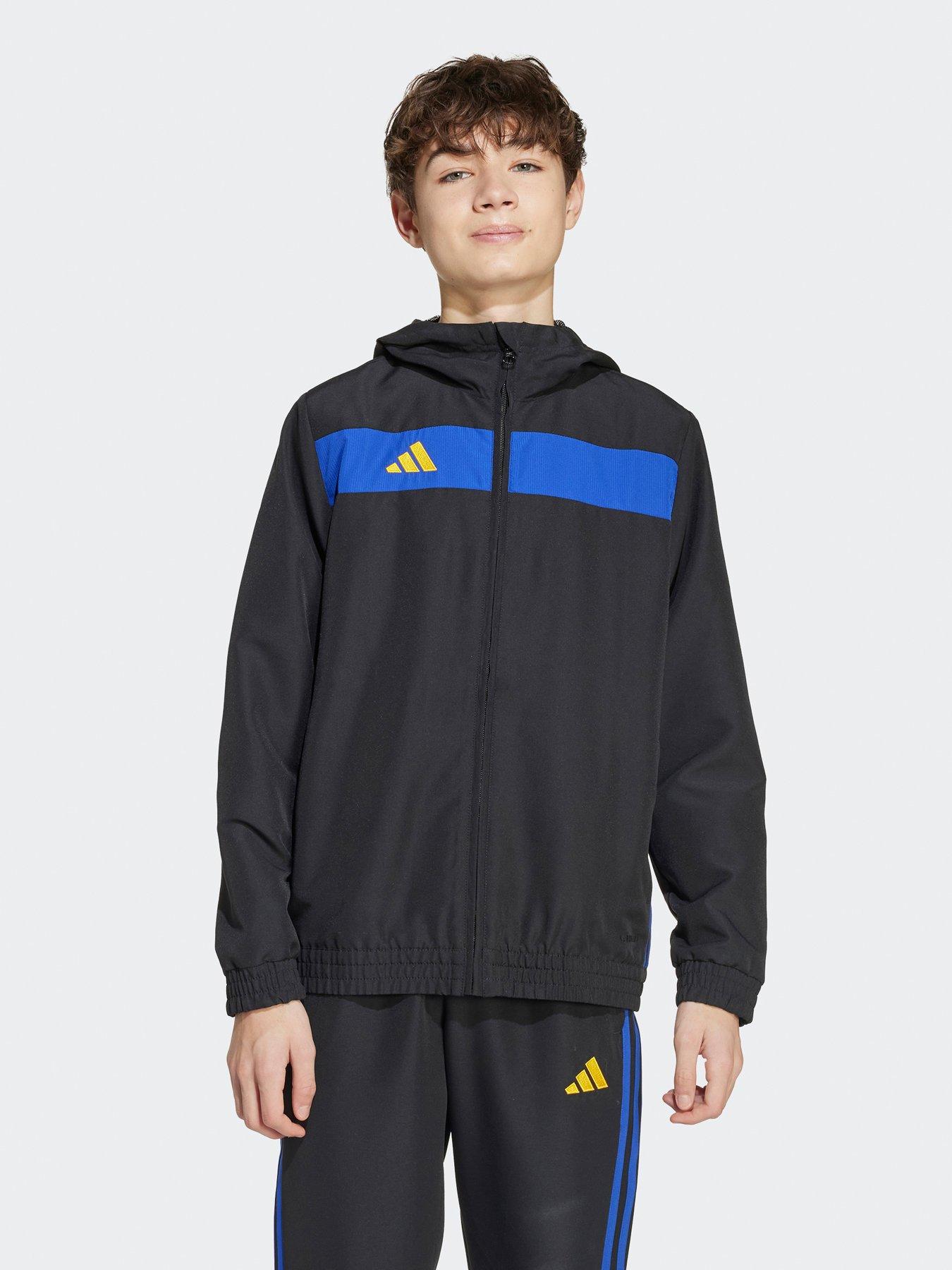 adidas-junior-tiro-essentials-woven-hoodie-blackstillFront