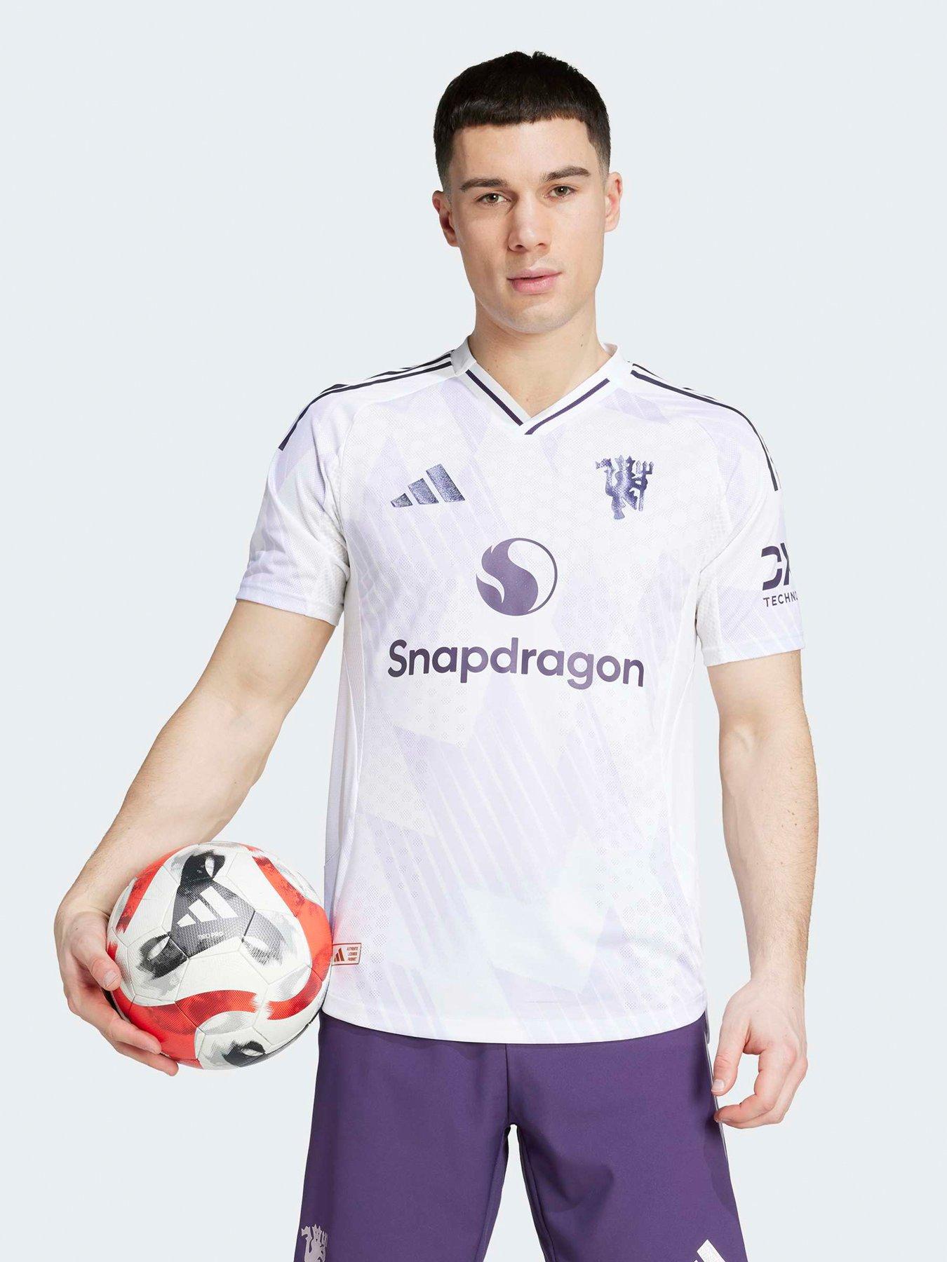 Image 1 of 3 of adidas Manchester United Mens Authentic 25/26 Away Replica Shirt - White
