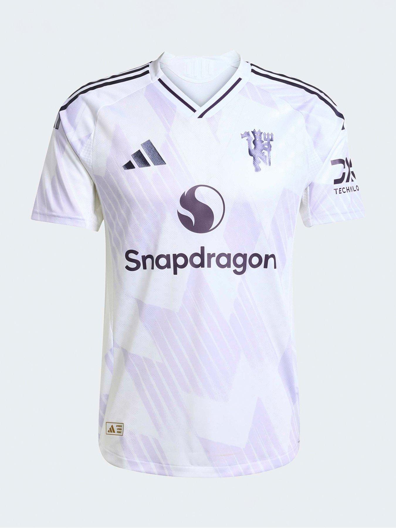Image 3 of 3 of adidas Manchester United Mens Authentic 25/26 Away Replica Shirt - White