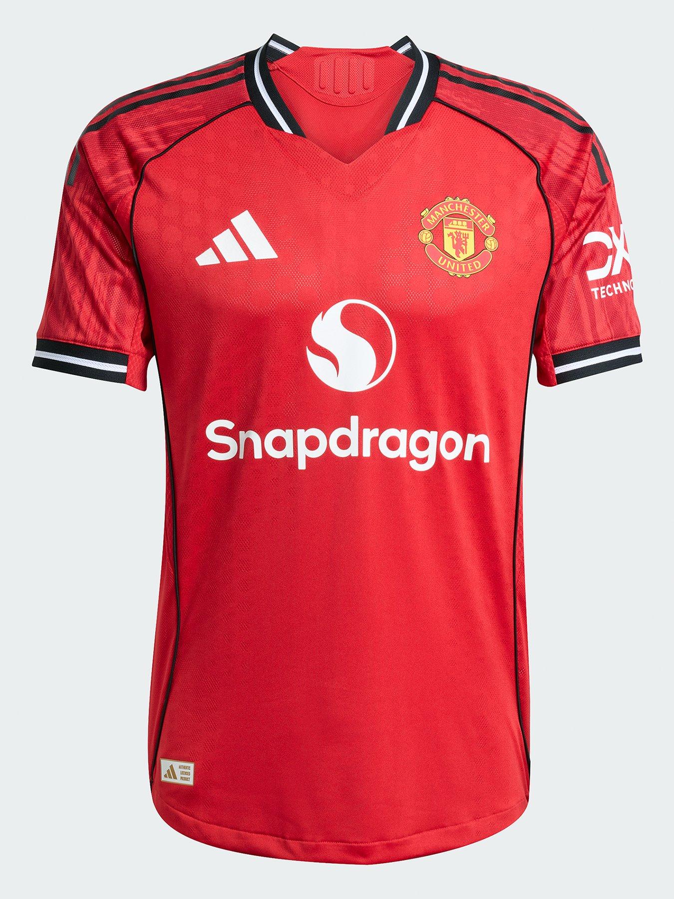 Image 2 of 6 of adidas Manchester United Mens Authentic 25/26 Home Replica Shirt - Red