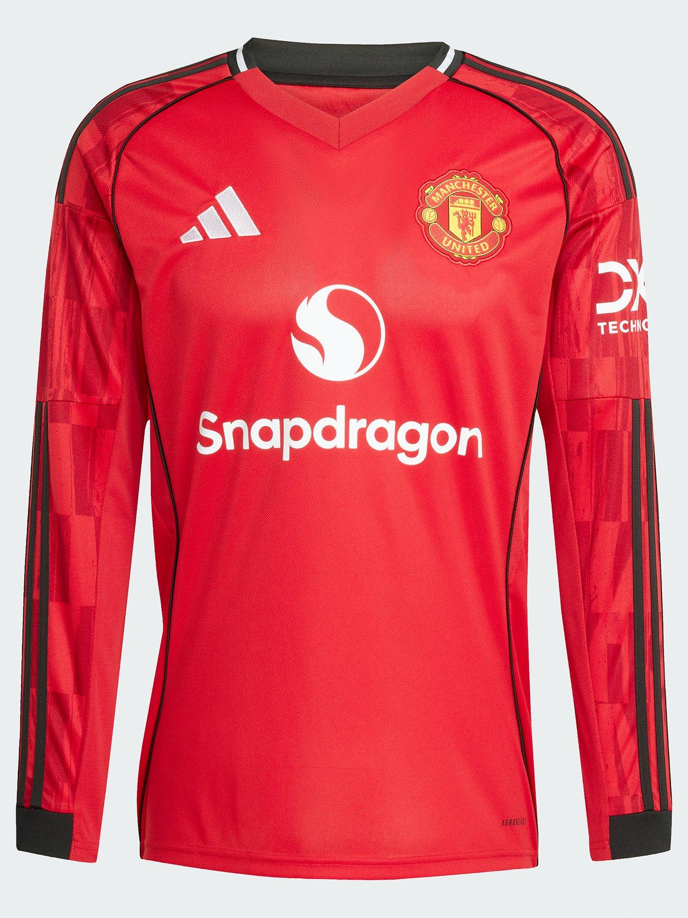 undefined Manchester United Mens 25/26 Home Long Sleeve Stadium Replica Shirt -Red
