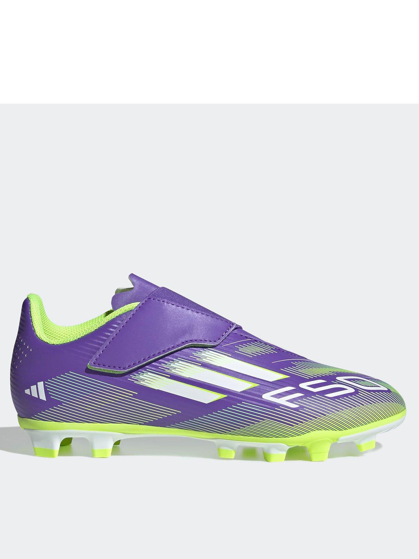 adidas Junior F50 Club Velcro Firm Ground Football Boots - Purple