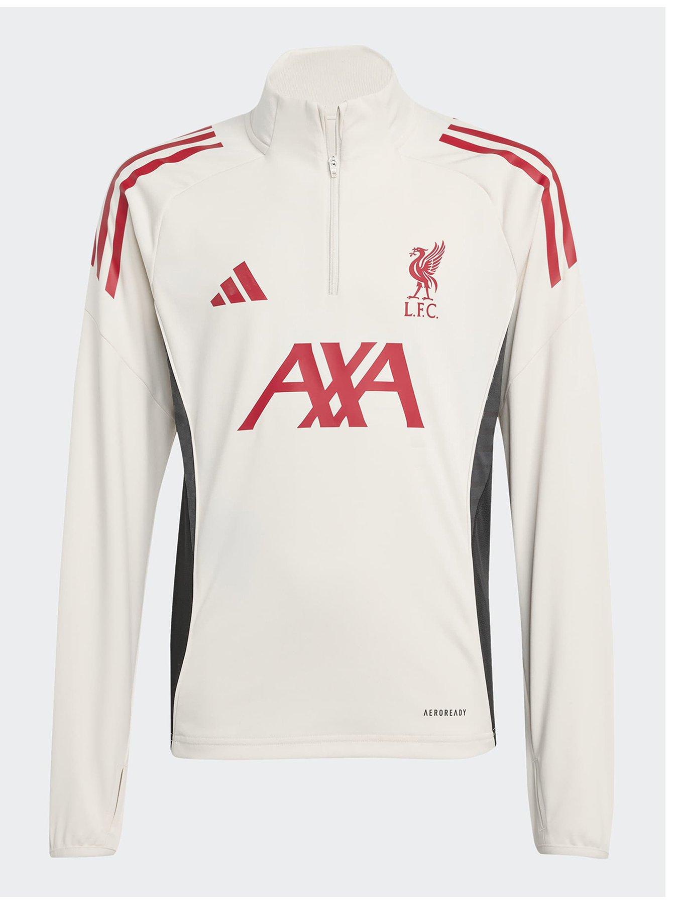 Image 1 of 4 of adidas Junior Liverpool Training Tracksuit Top - White