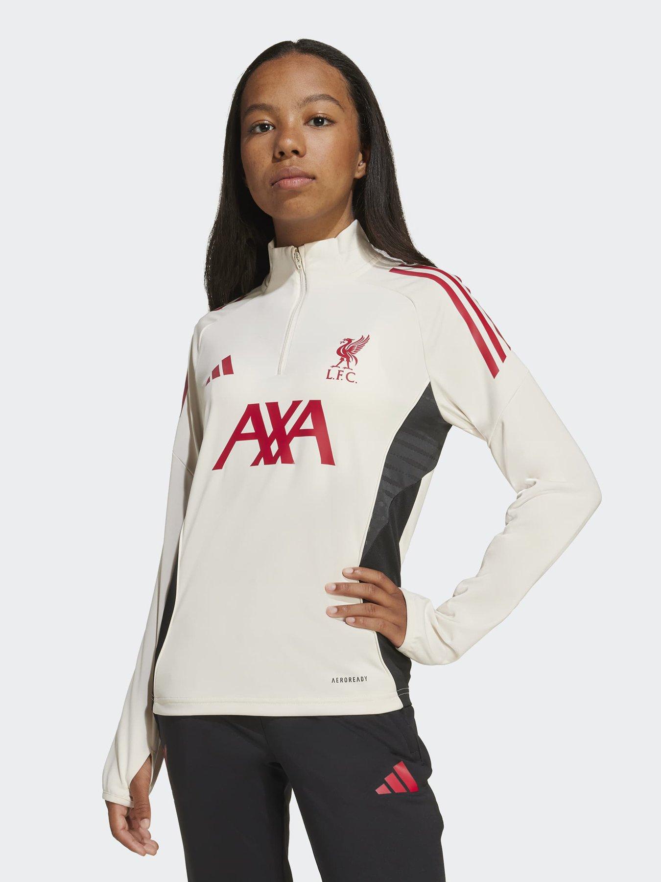 Image 2 of 4 of adidas Junior Liverpool Training Tracksuit Top - White