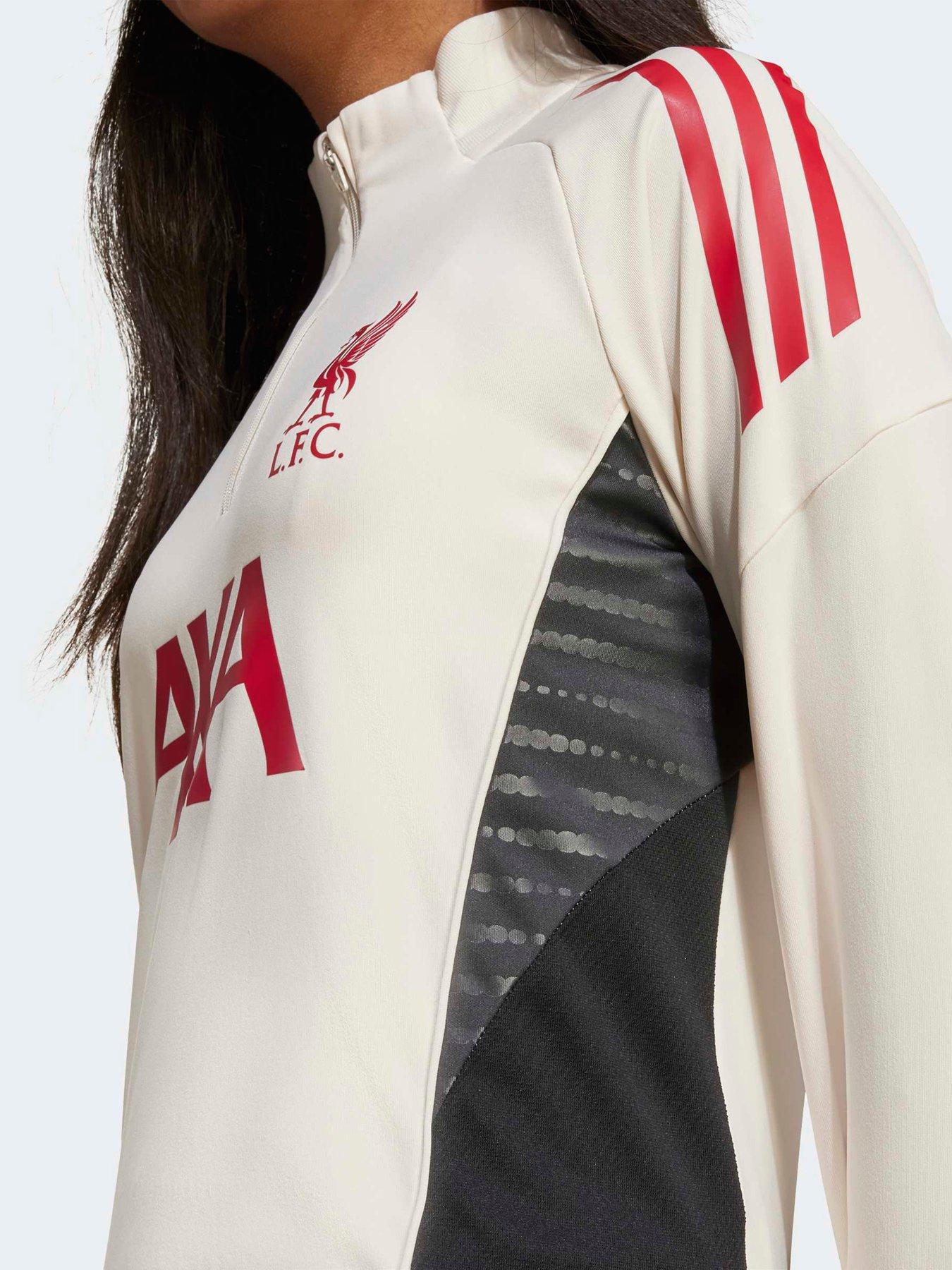 Image 4 of 4 of adidas Junior Liverpool Training Tracksuit Top - White