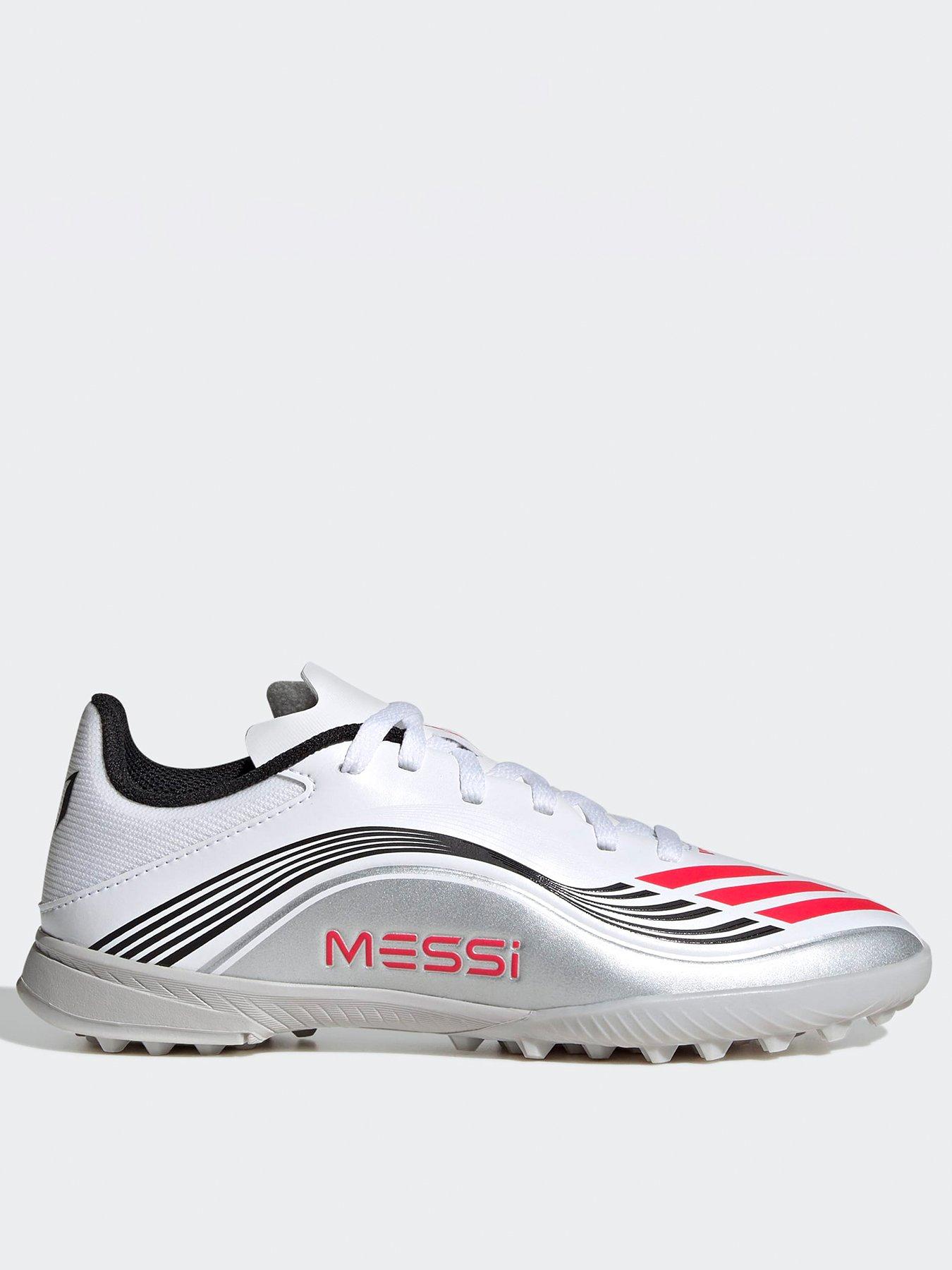 adidas Junior F50 Messi League Astro Turf Football Boots - White
