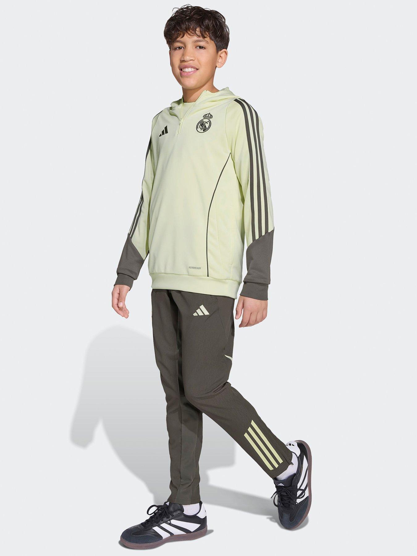Image 3 of 6 of adidas Junior Real Madrid Training Hoodie - Lime
