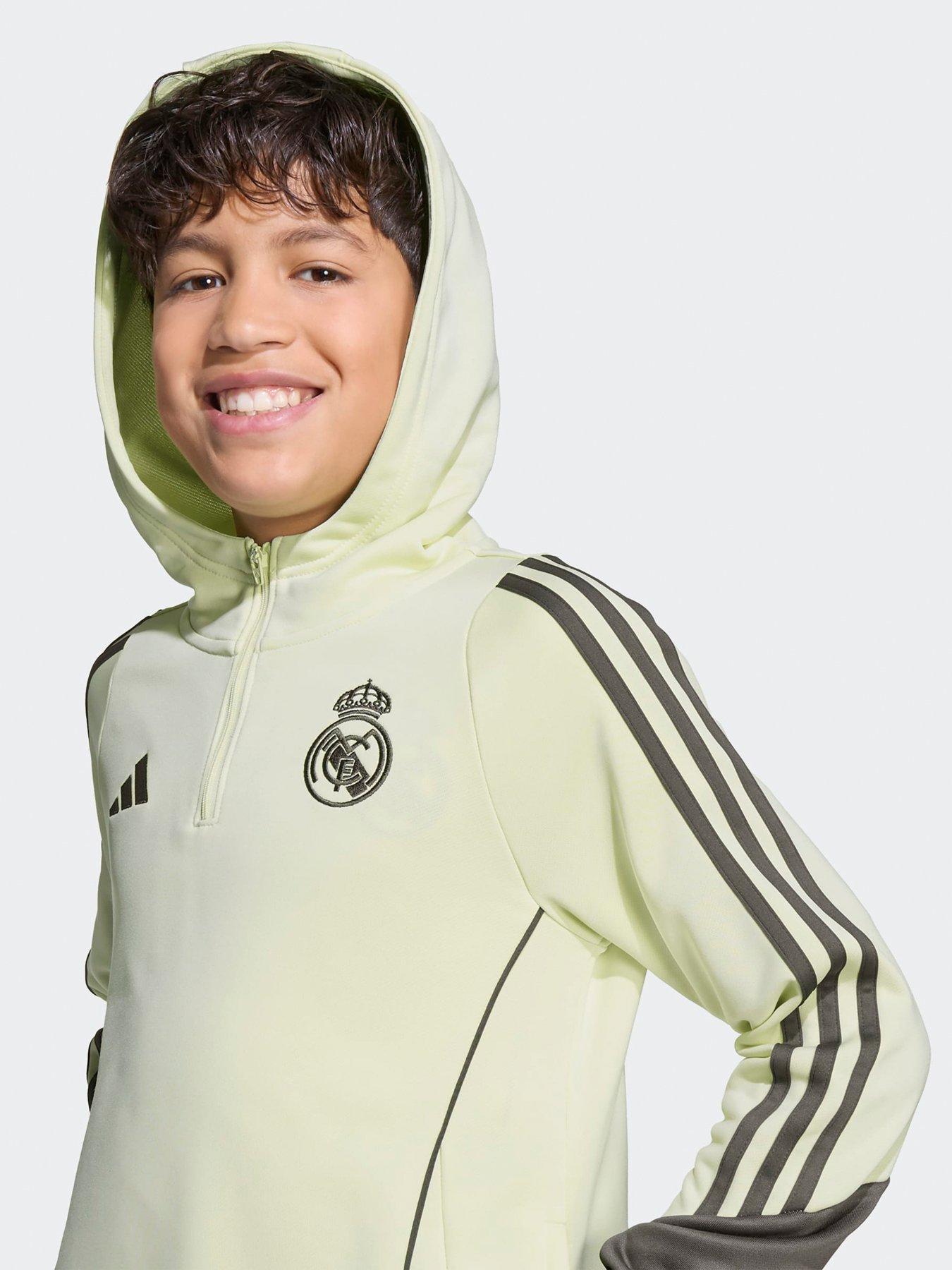 Image 4 of 6 of adidas Junior Real Madrid Training Hoodie - Lime