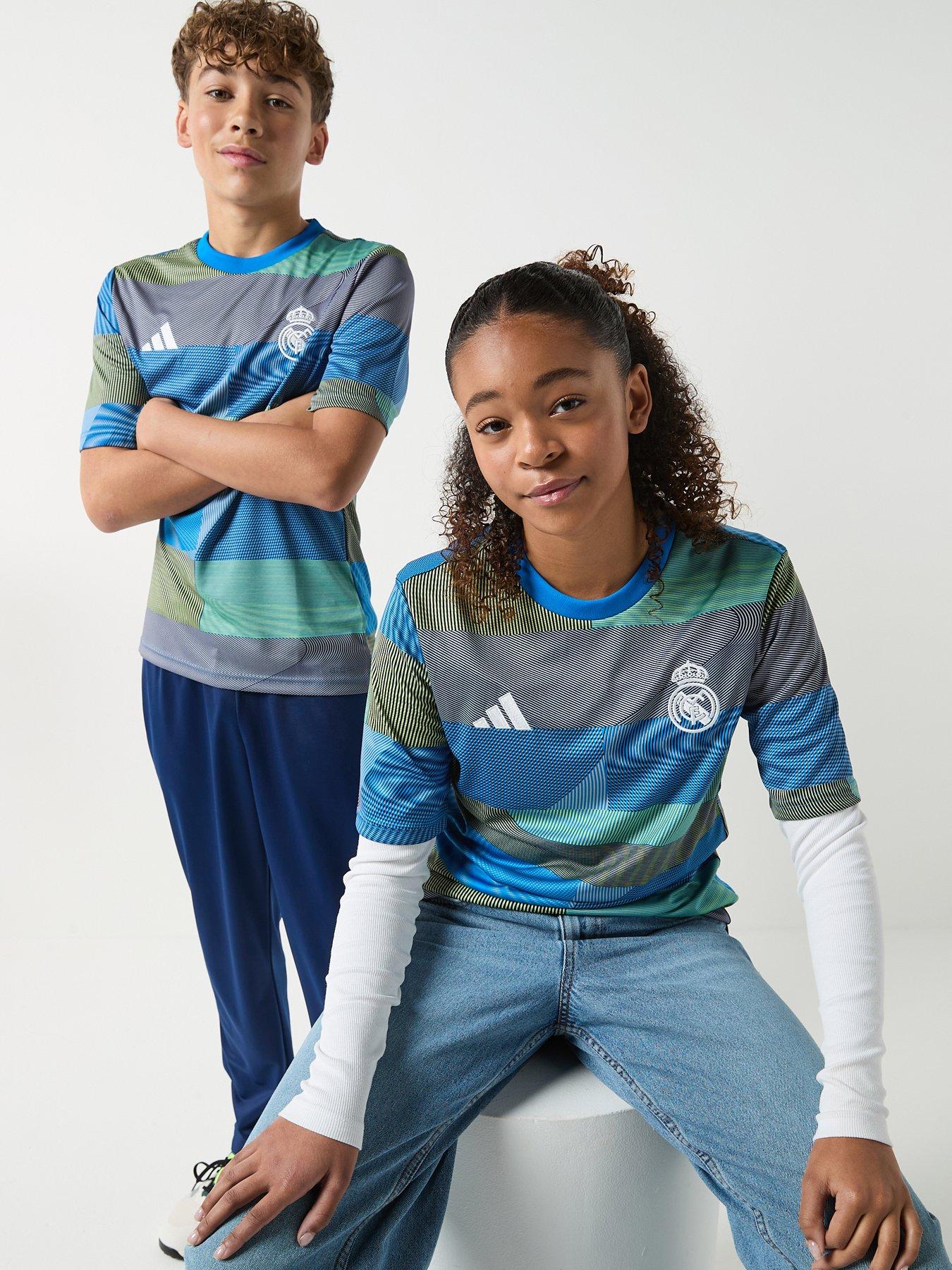 Image 1 of 6 of adidas Junior Real Madrid Training Jersey - Blue