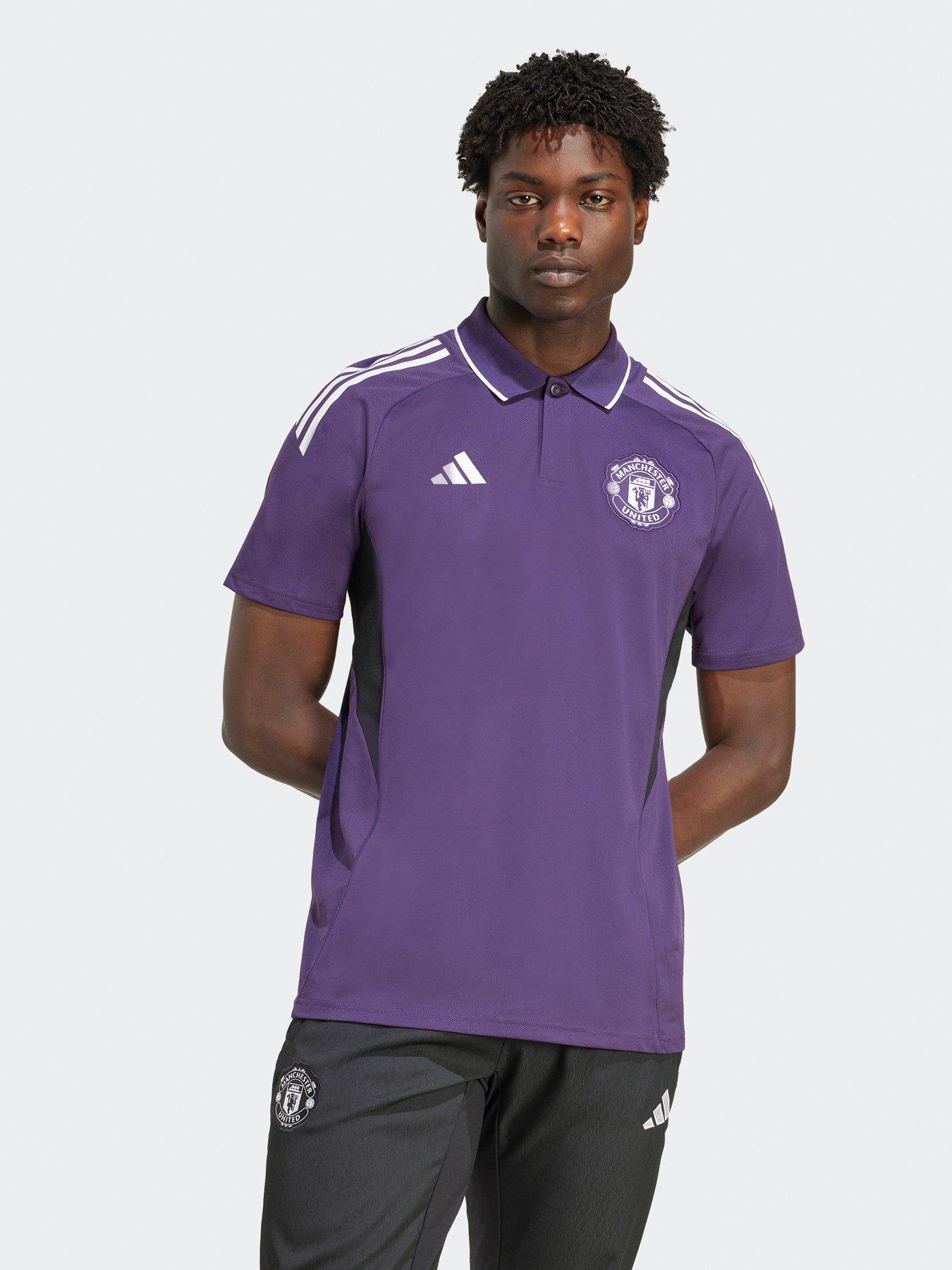 adidas Mens Manchester United Training Polo - Purple