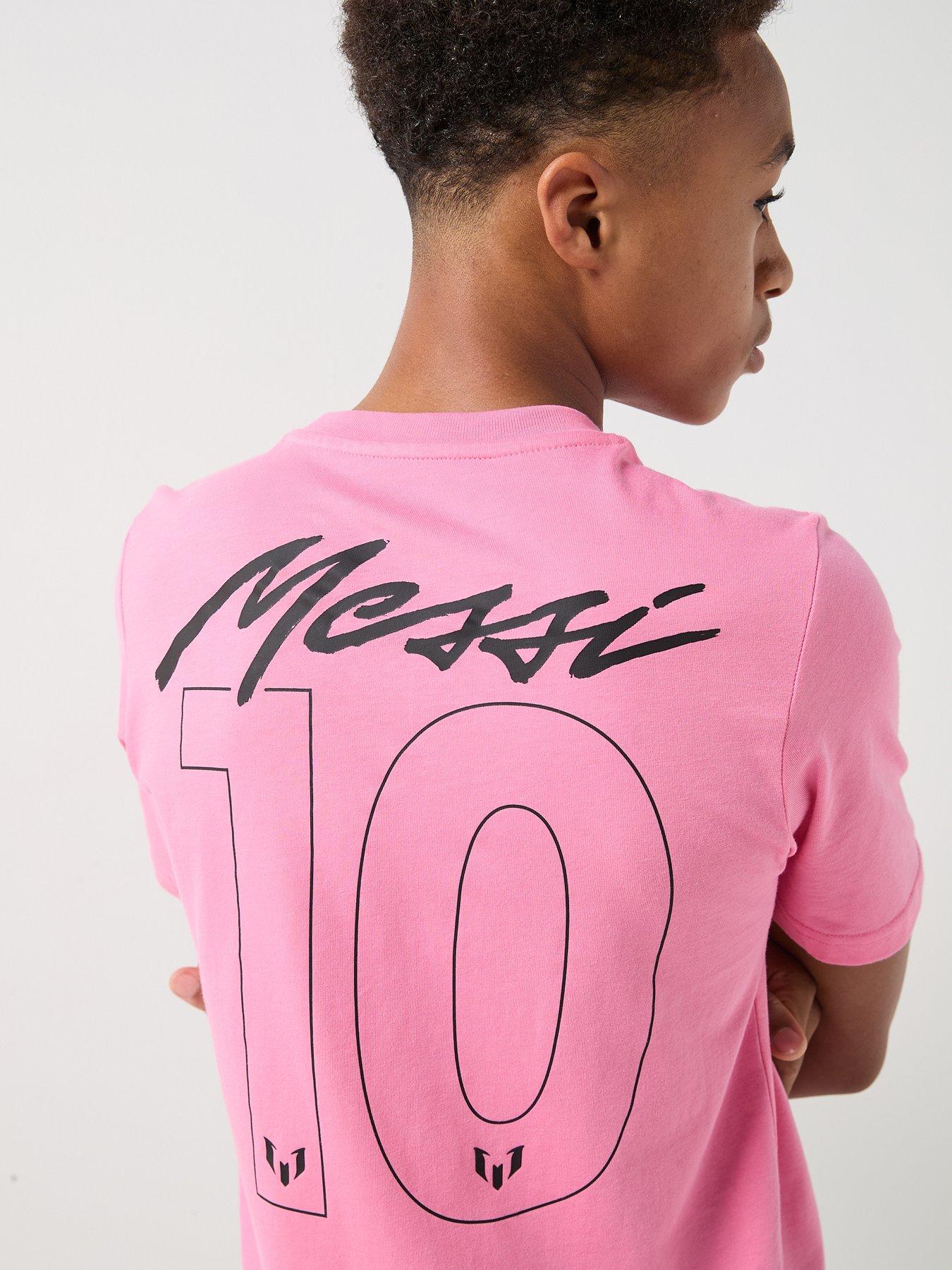 adidas Junior Messi Logo Te-Shirt - Pink