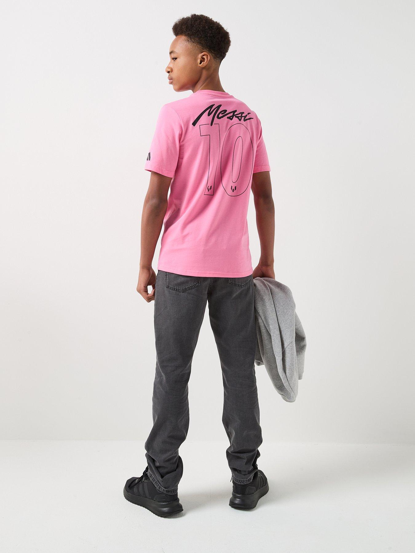 Image 6 of 6 of adidas Junior Messi Logo Te-Shirt - Pink
