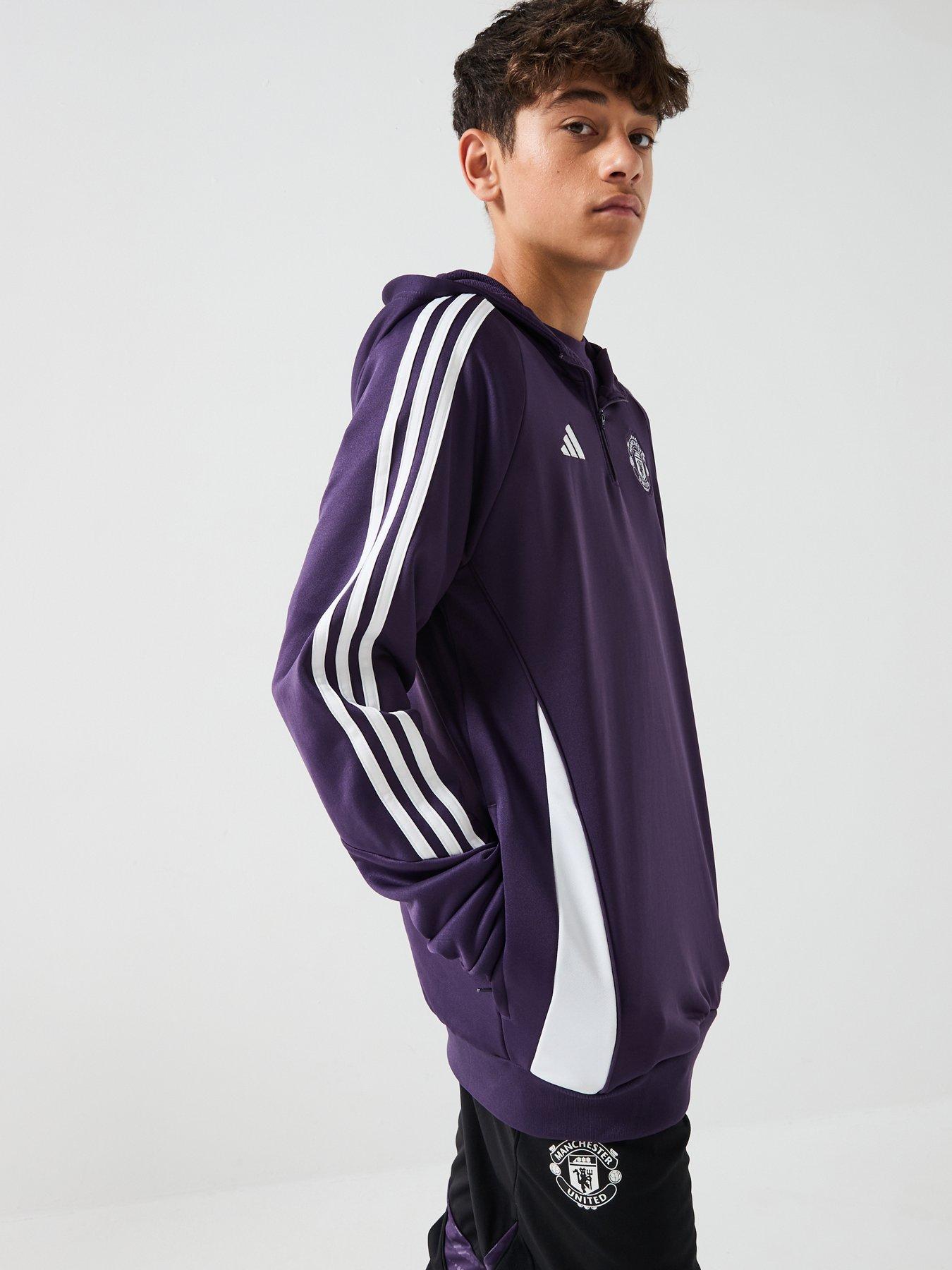 adidas Junior Manchester United Training Hoodie - Purple