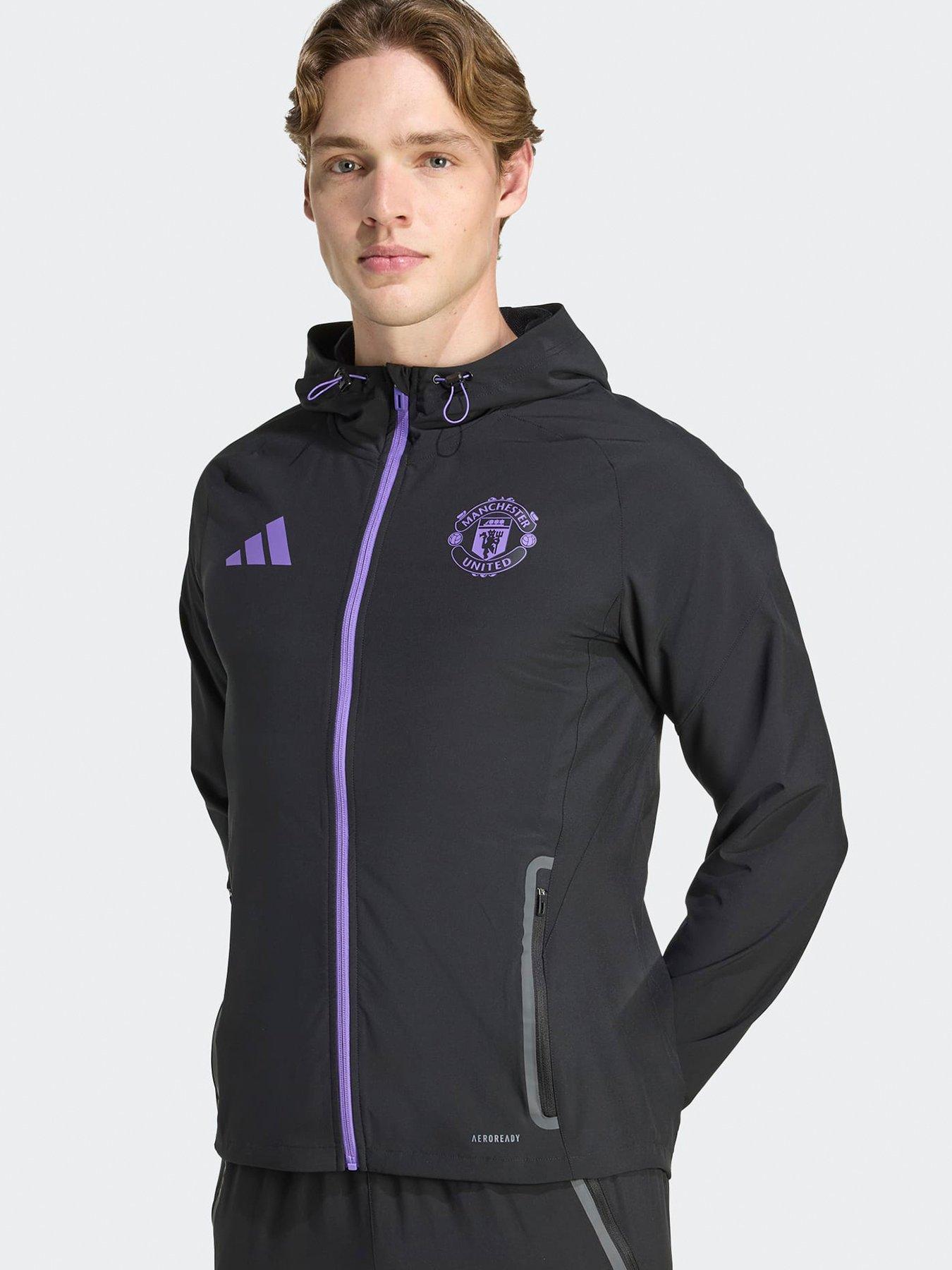adidas Mens Manchester United Vis Tech Hoodie - Black