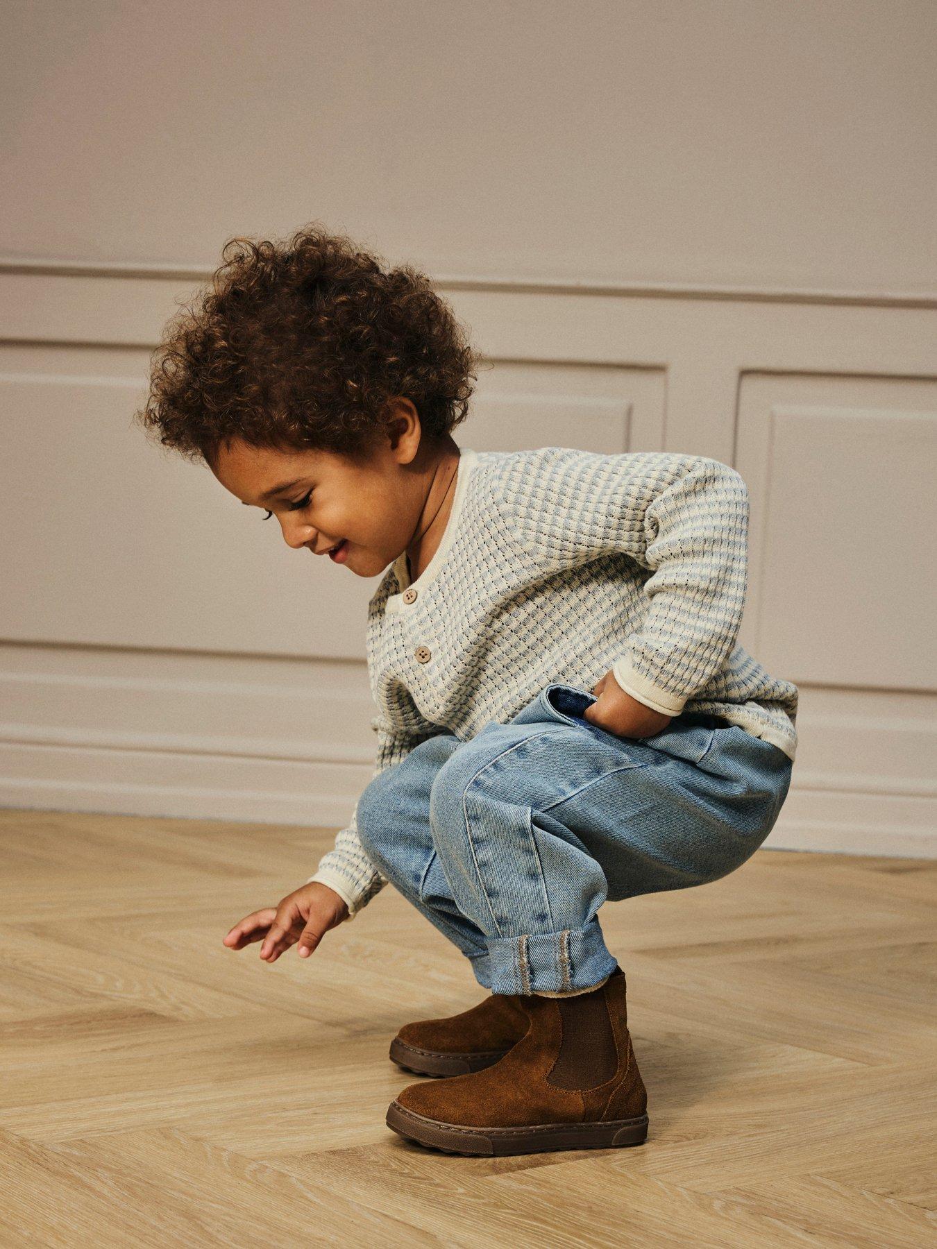 Image 1 of 3 of Lil Atelier Mini Boys Textured Knitted Jumper - Grey