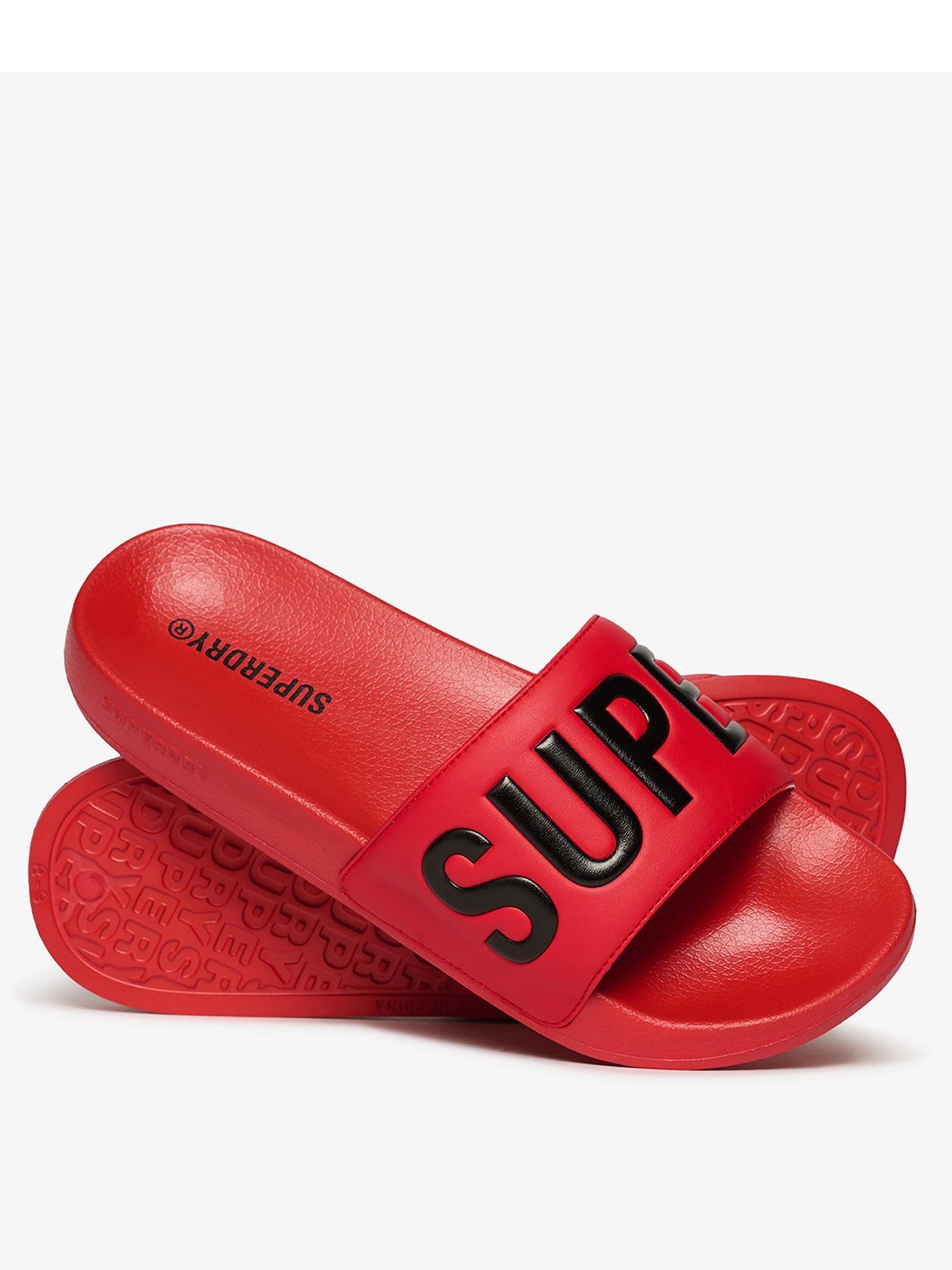 Image 2 of 5 of Superdry Superdry Core Graphic Pool Sliders- Red