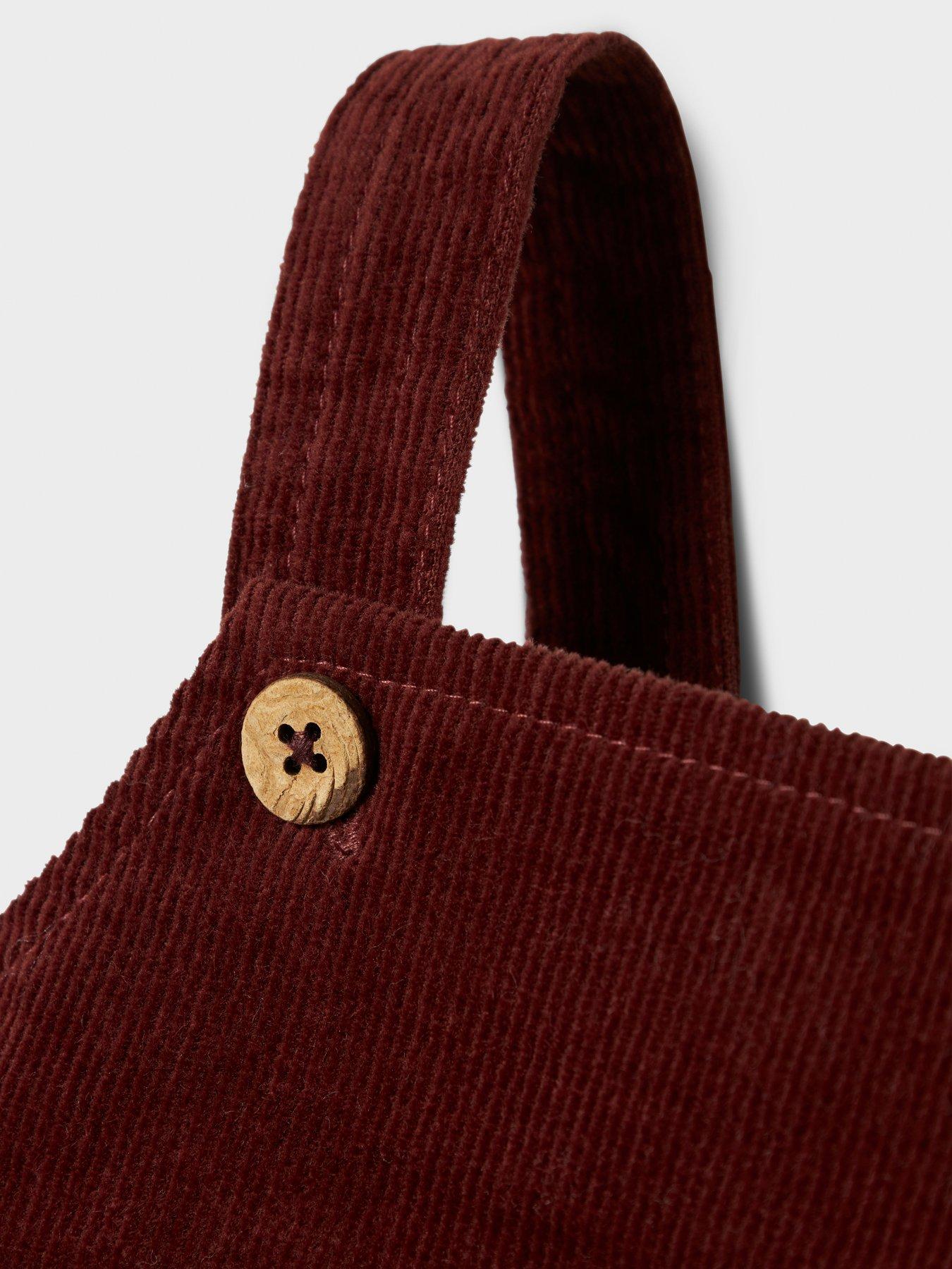 Image 3 of 4 of Lil Atelier Baby Girls Cord Dungarees - Dark Red