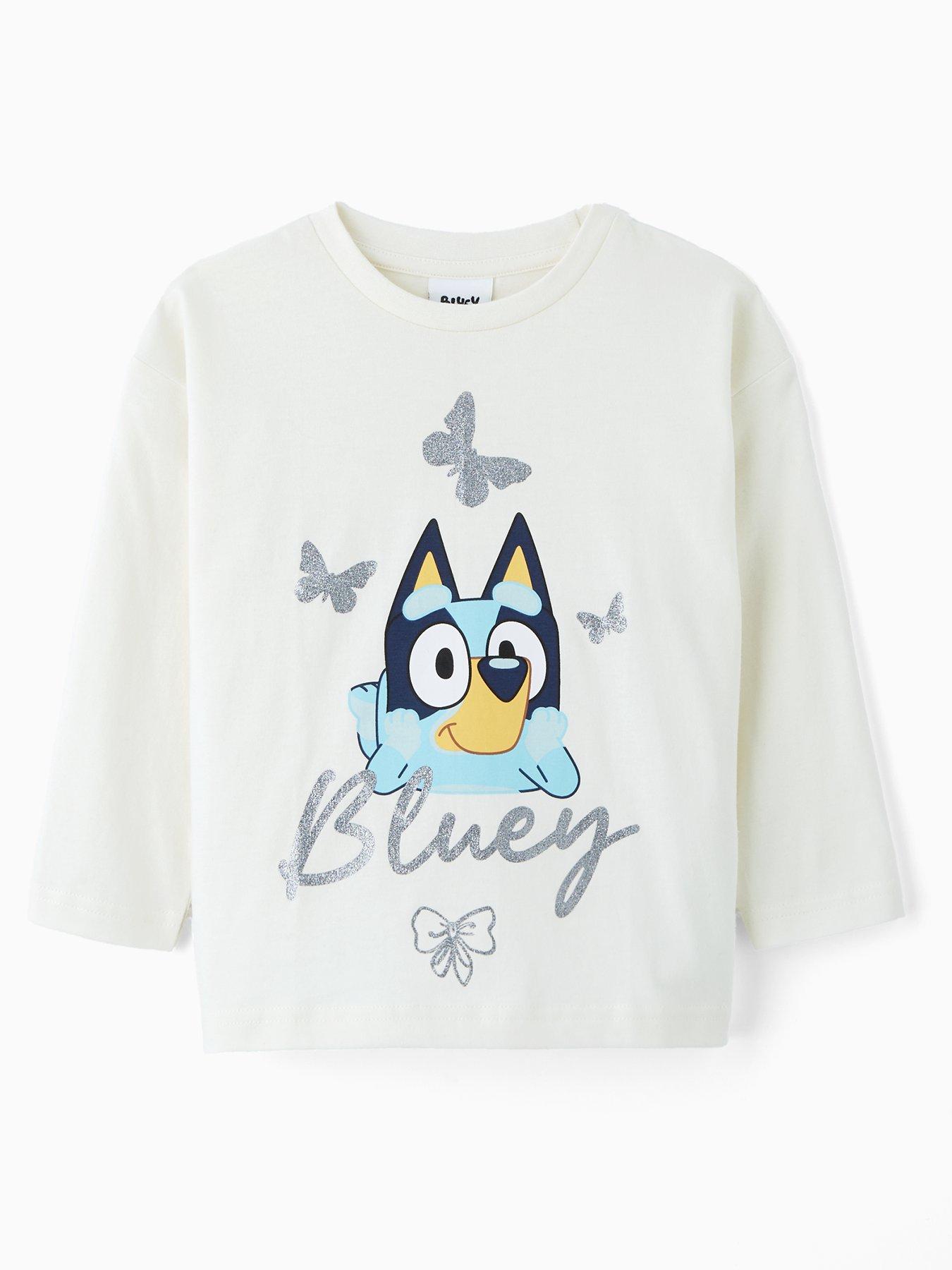 Bluey Glitter Butterfly T-Shirt - Cream