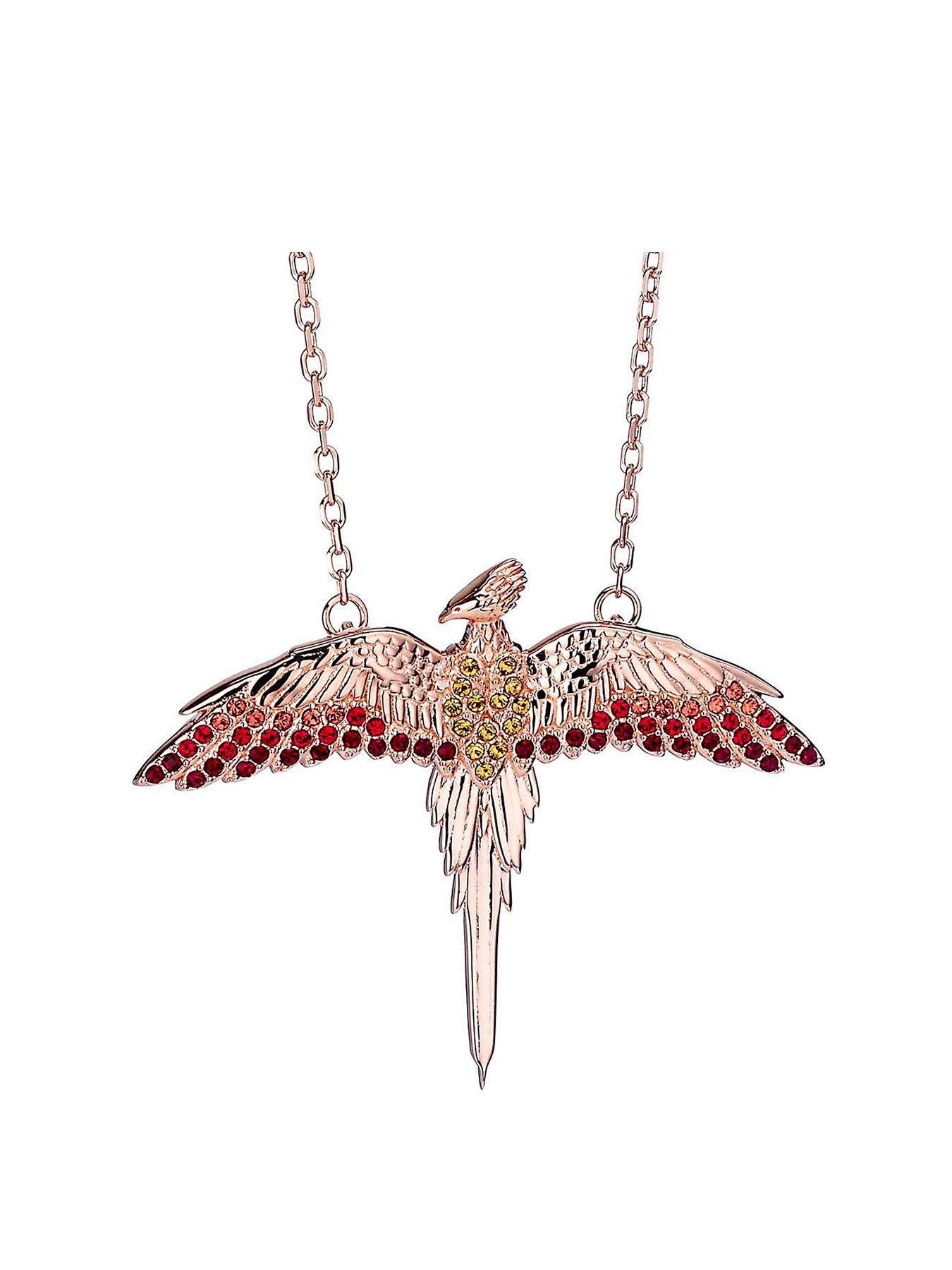 undefined Harry Potter Sterling Silver Fawkes Necklace with Crystal Elements
