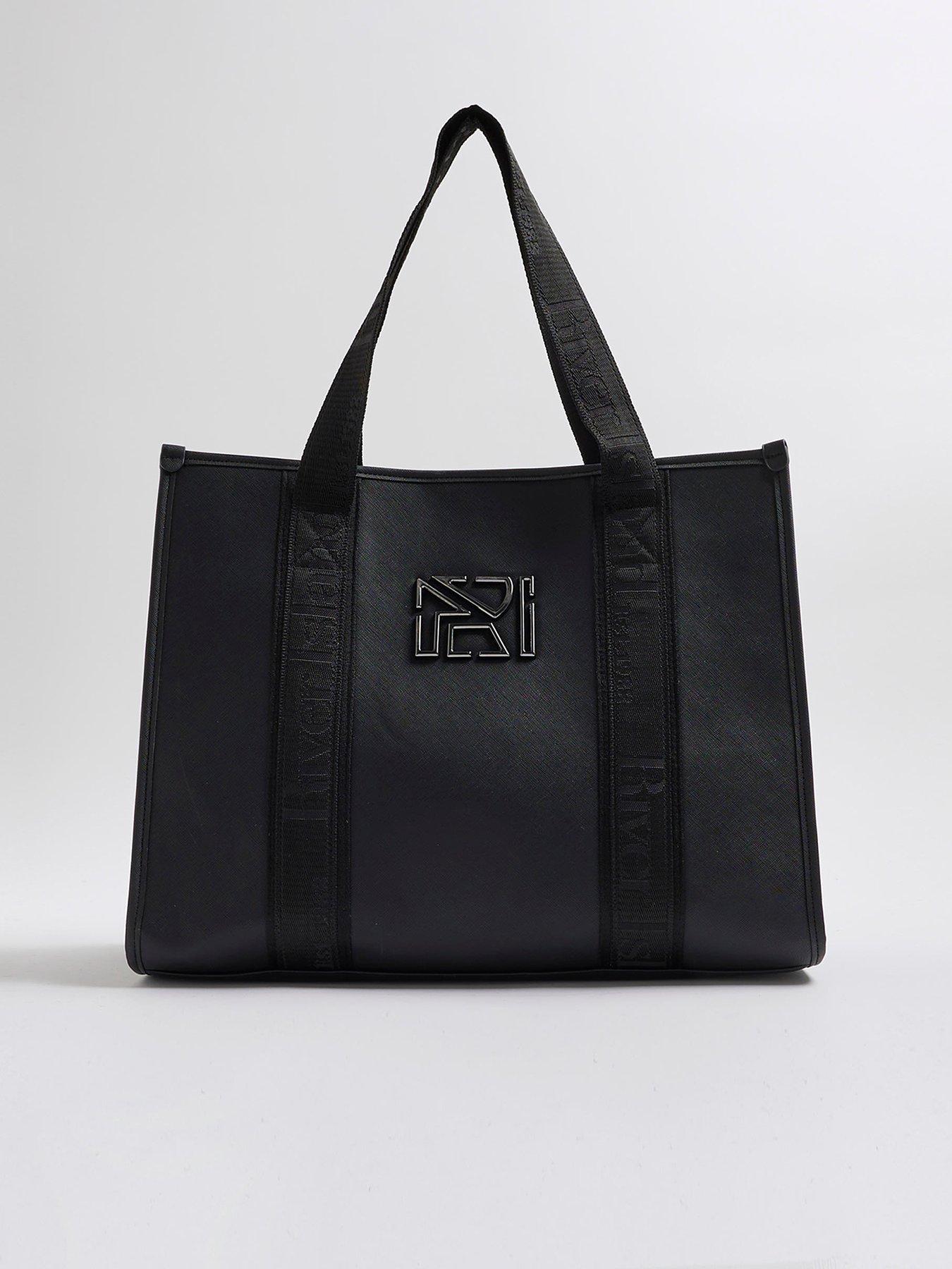 river-island-webbing-handle-ri-shopper-blackstillFront