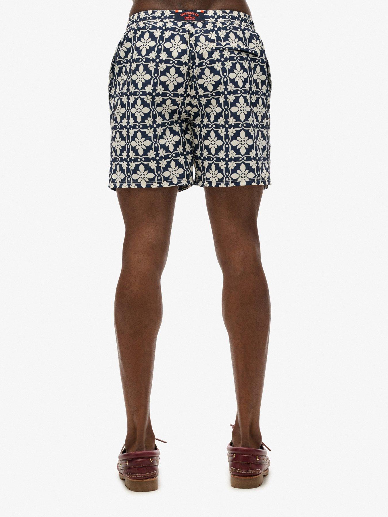 Image 2 of 6 of Superdry Superdry Tile Print 17-inch Swim Shorts - Navy