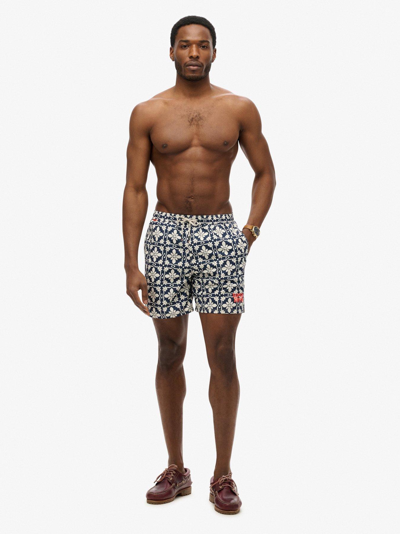 Image 3 of 6 of Superdry Superdry Tile Print 17-inch Swim Shorts - Navy