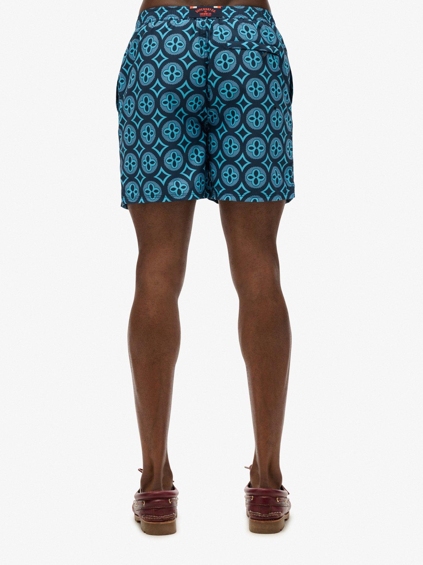Image 2 of 6 of Superdry Superdry Tile Print 17-inch Swim Shorts - Blue