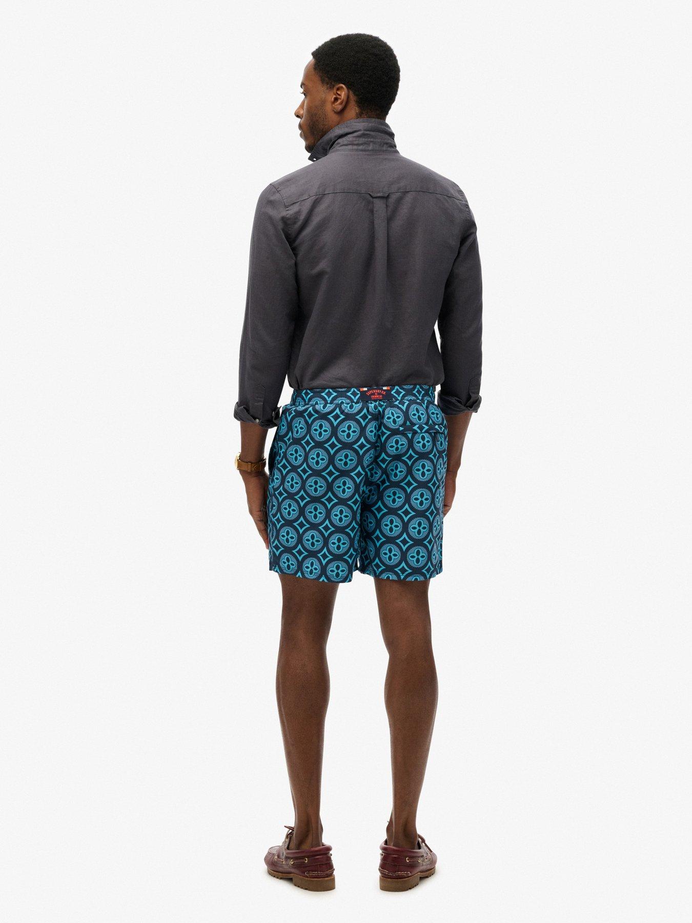 Image 5 of 6 of Superdry Superdry Tile Print 17-inch Swim Shorts - Blue