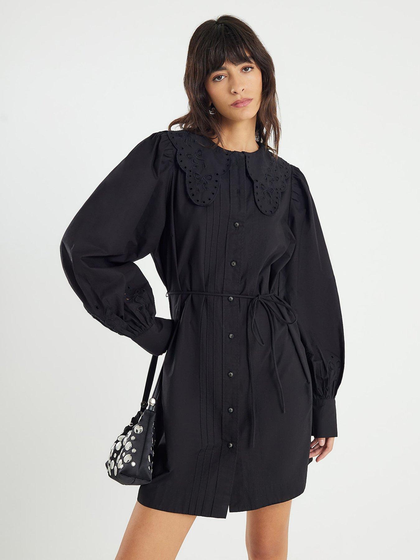 river-island-collar-mini-shirt-dress-black