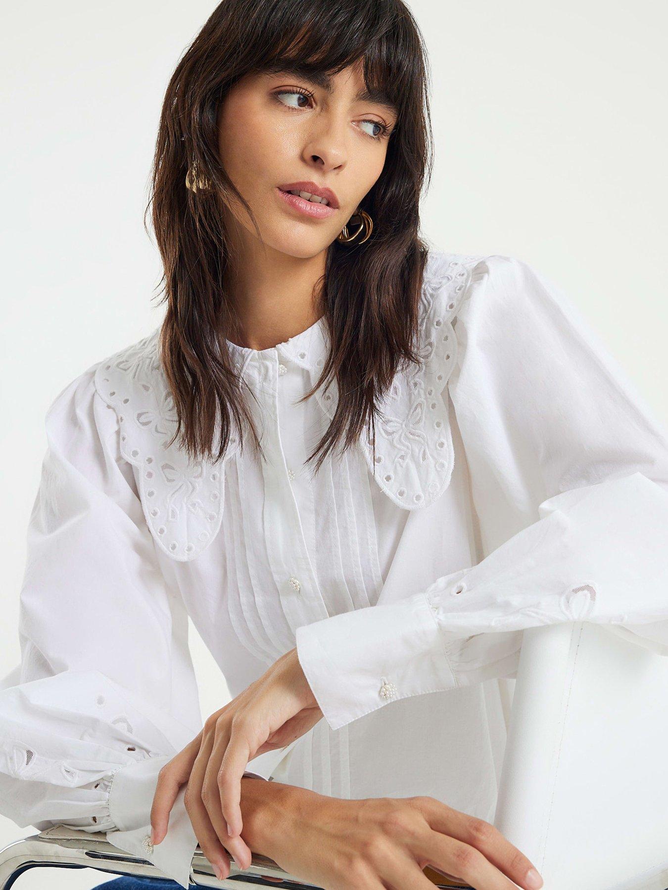 river-island-long-sleeve-collar-blouse-whiteoutfit