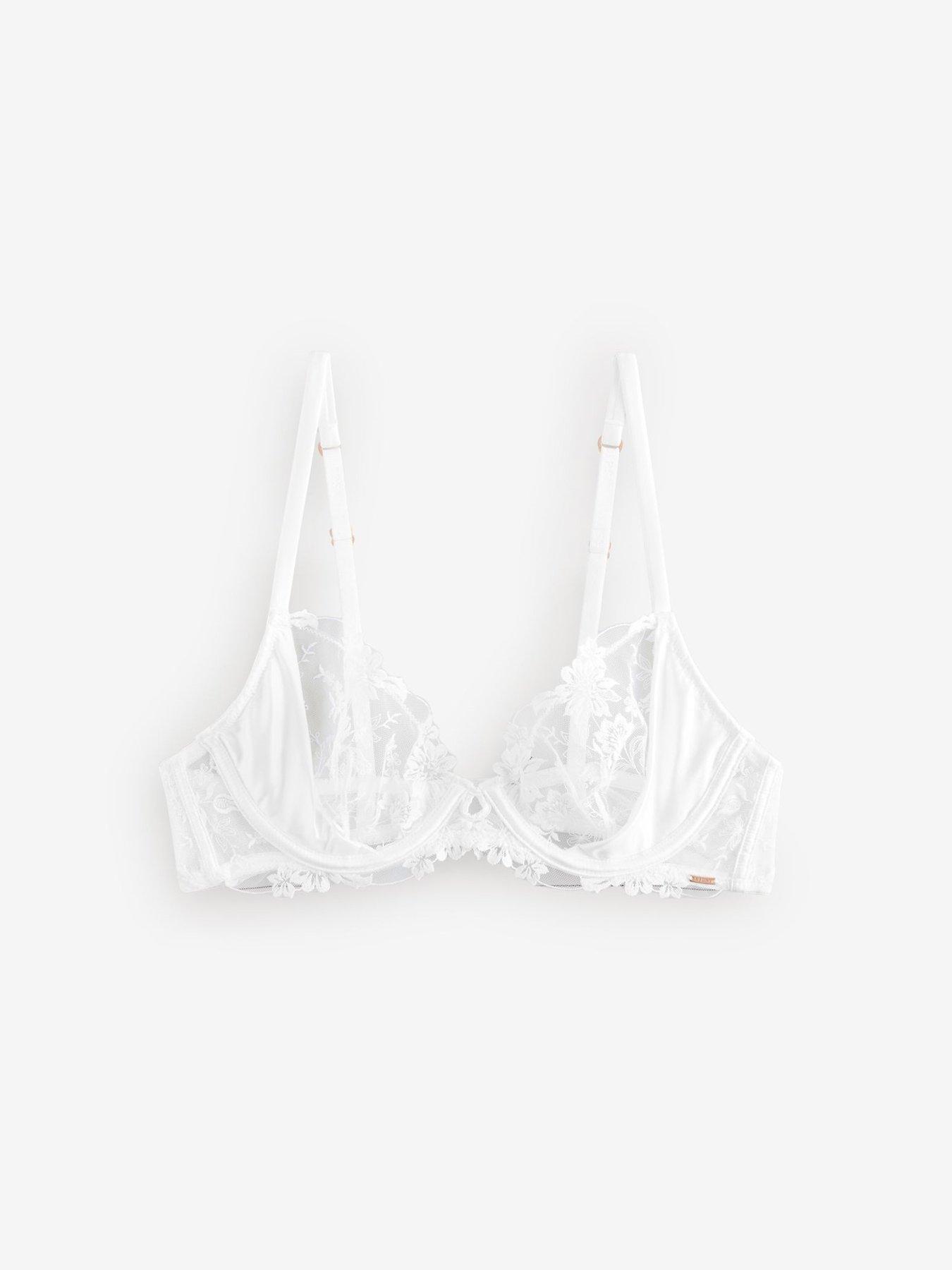 Image 5 of 6 of Lipsy Lipsy Bridal Floral Lace Non Padded - White